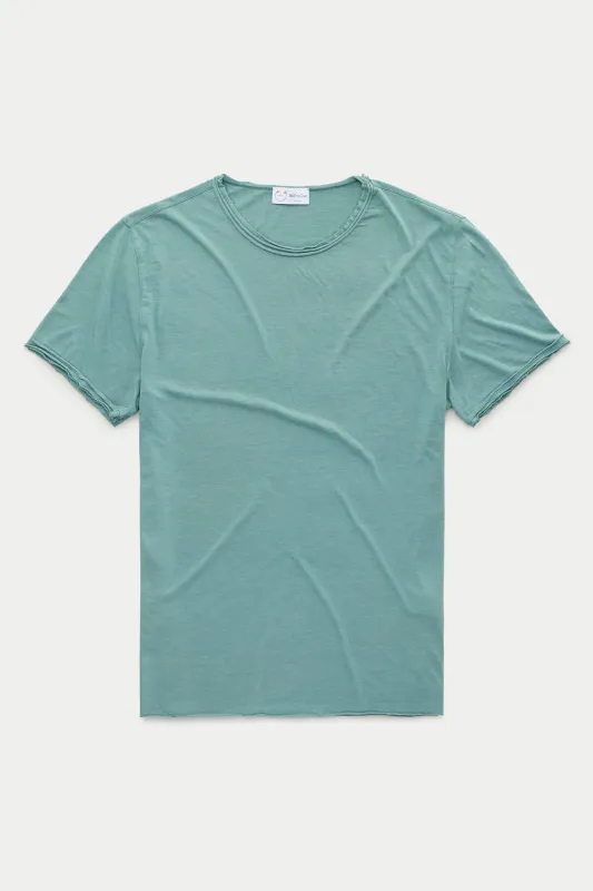 Bamboo Sorona Short Sleeve Roll Neck T-Shirt Britanny Blue sold by Wolf vs Goat