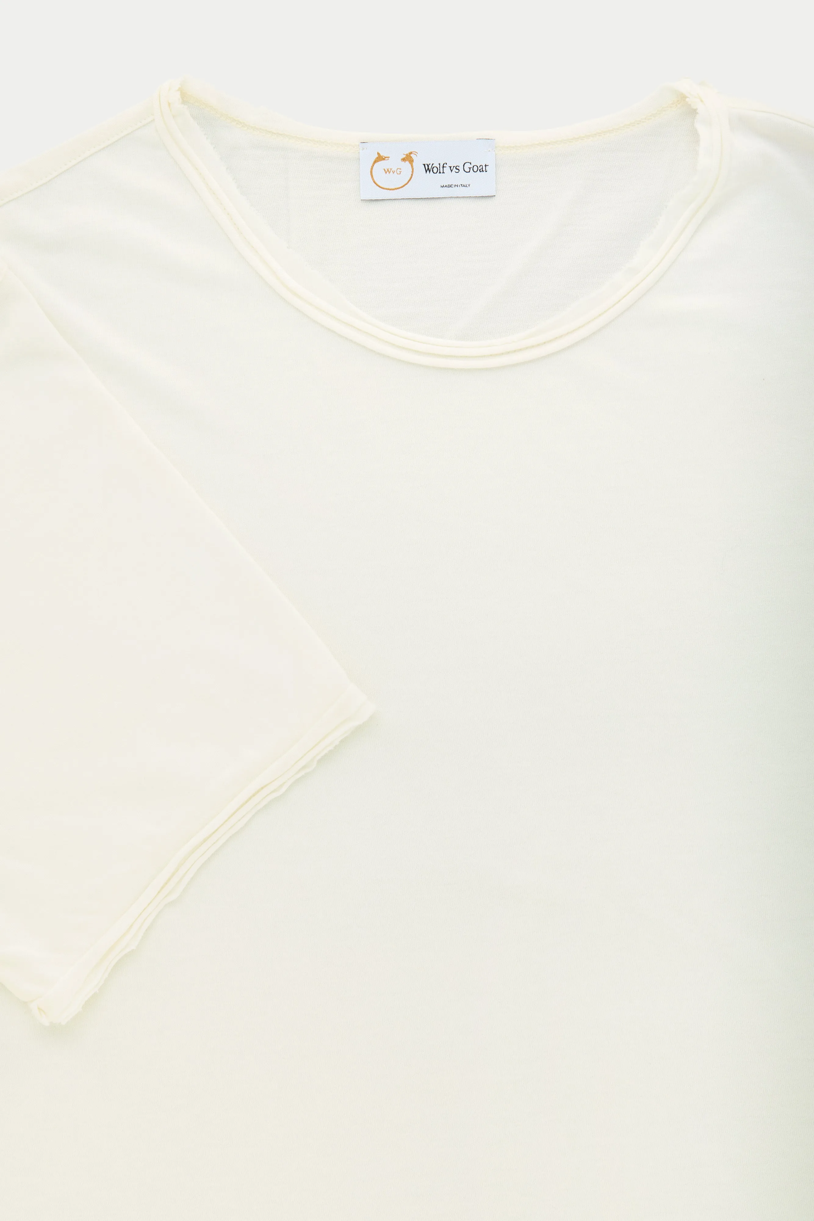 Bamboo Sorona Short Sleeve Roll Neck T-Shirt Snow White sold by Wolf vs Goat product image thumbnail 2