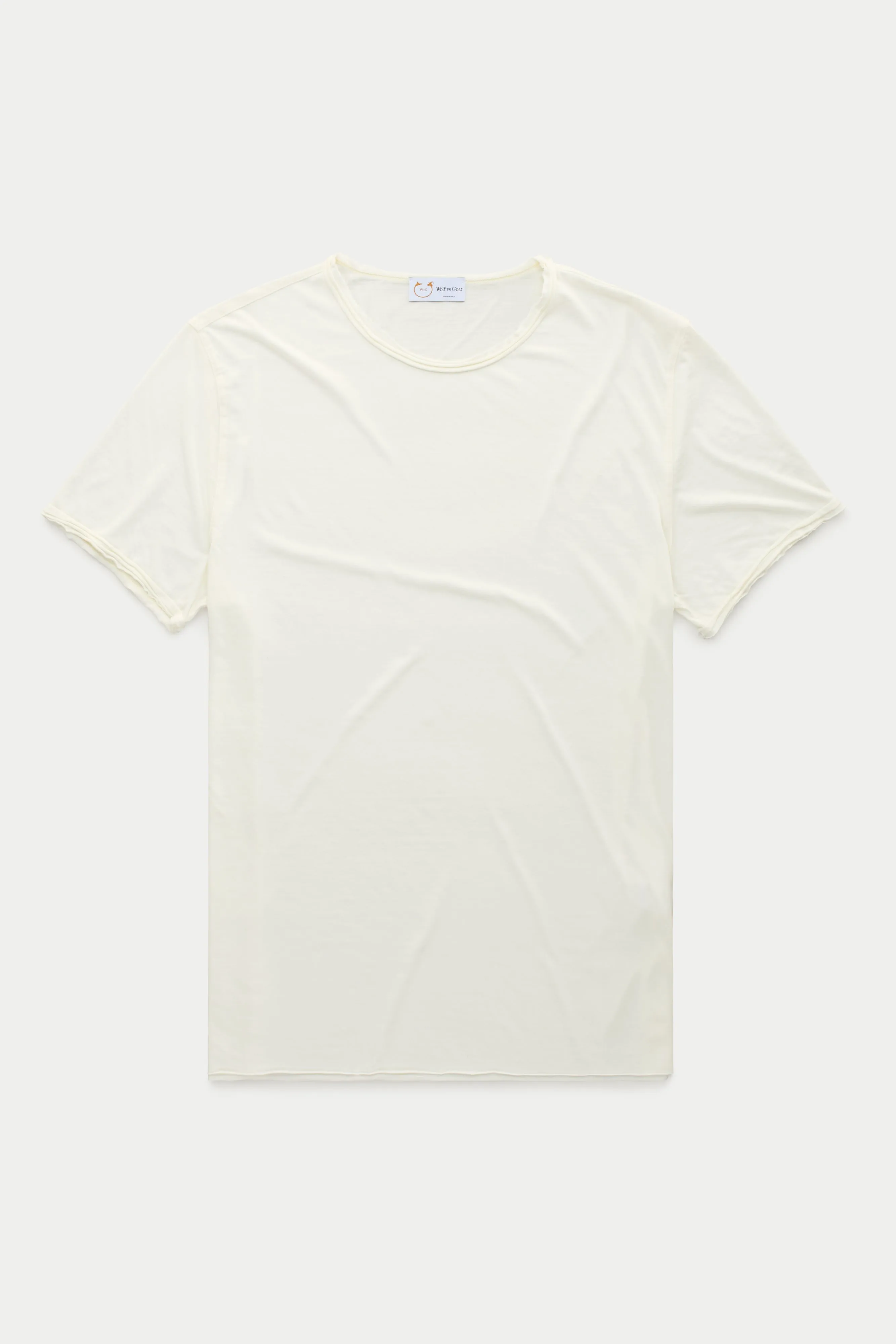 Bamboo Sorona Short Sleeve Roll Neck T-Shirt Snow White sold by Wolf vs Goat