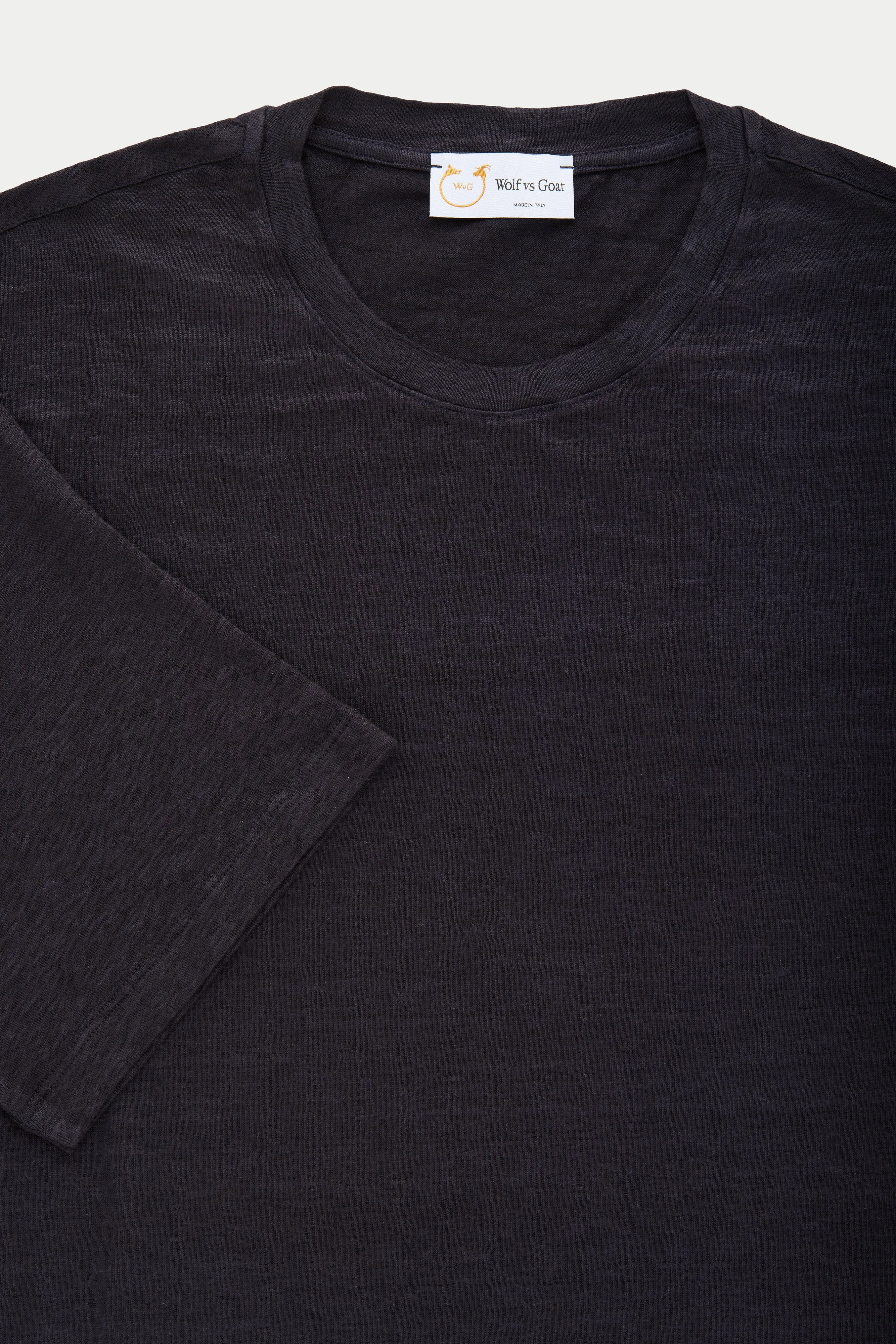 Short Sleeve Linen Crew Neck Tee Mood Indigo sold by Wolf vs Goat product image thumbnail 2
