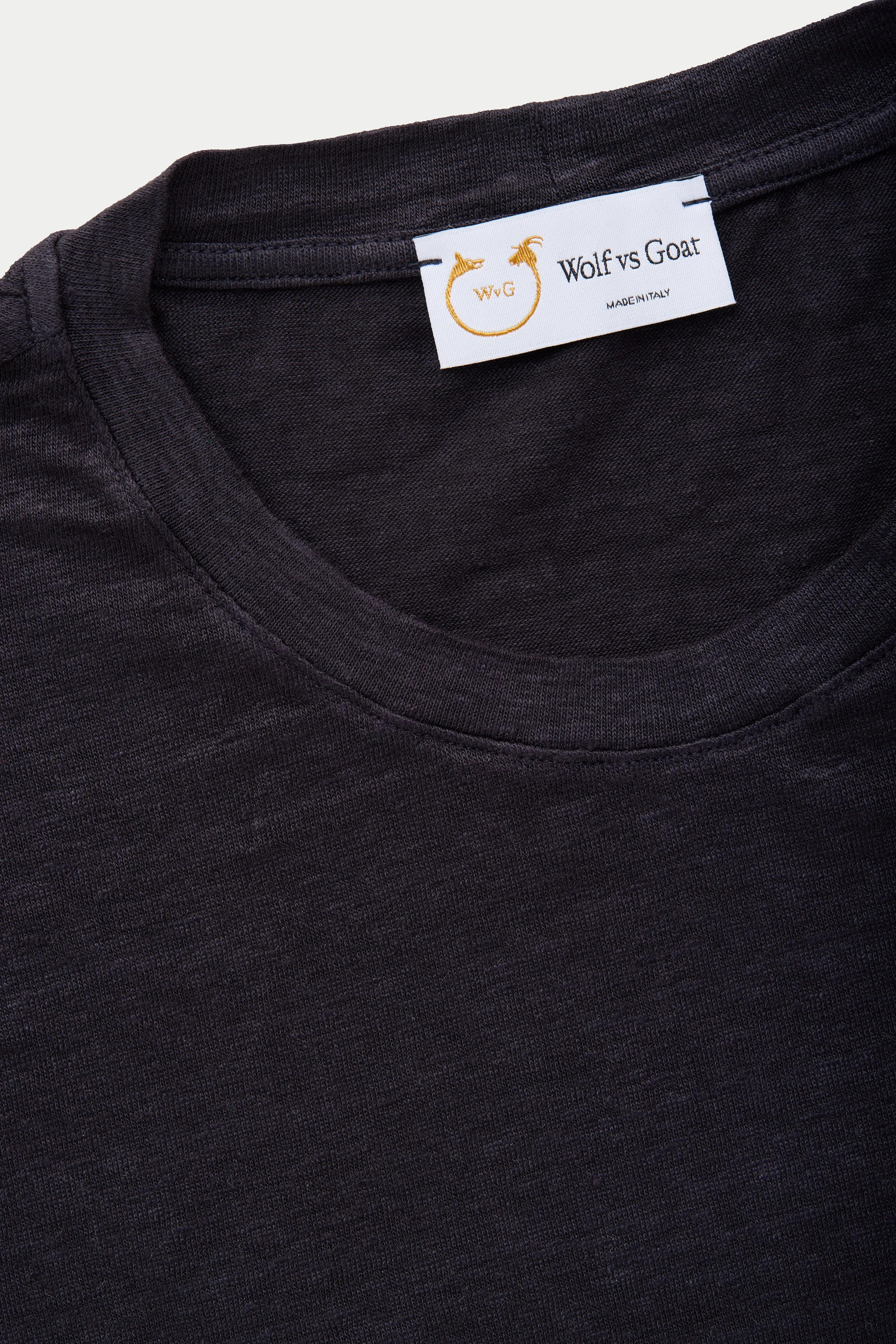 Short Sleeve Linen Crew Neck Tee Mood Indigo sold by Wolf vs Goat product image thumbnail 3