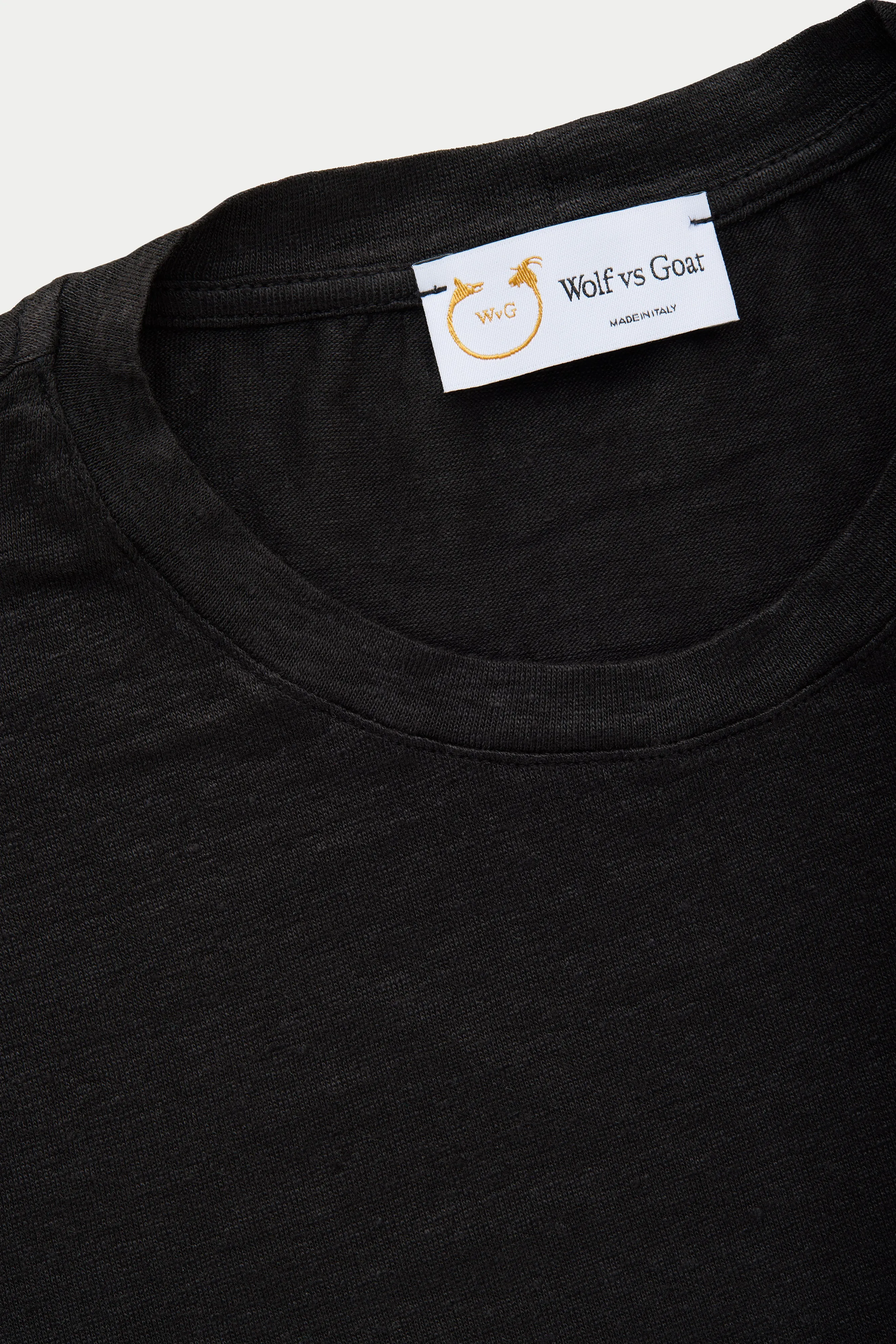 Short Sleeve Linen Crew Neck Tee Black Beauty sold by Wolf vs Goat product image thumbnail 3