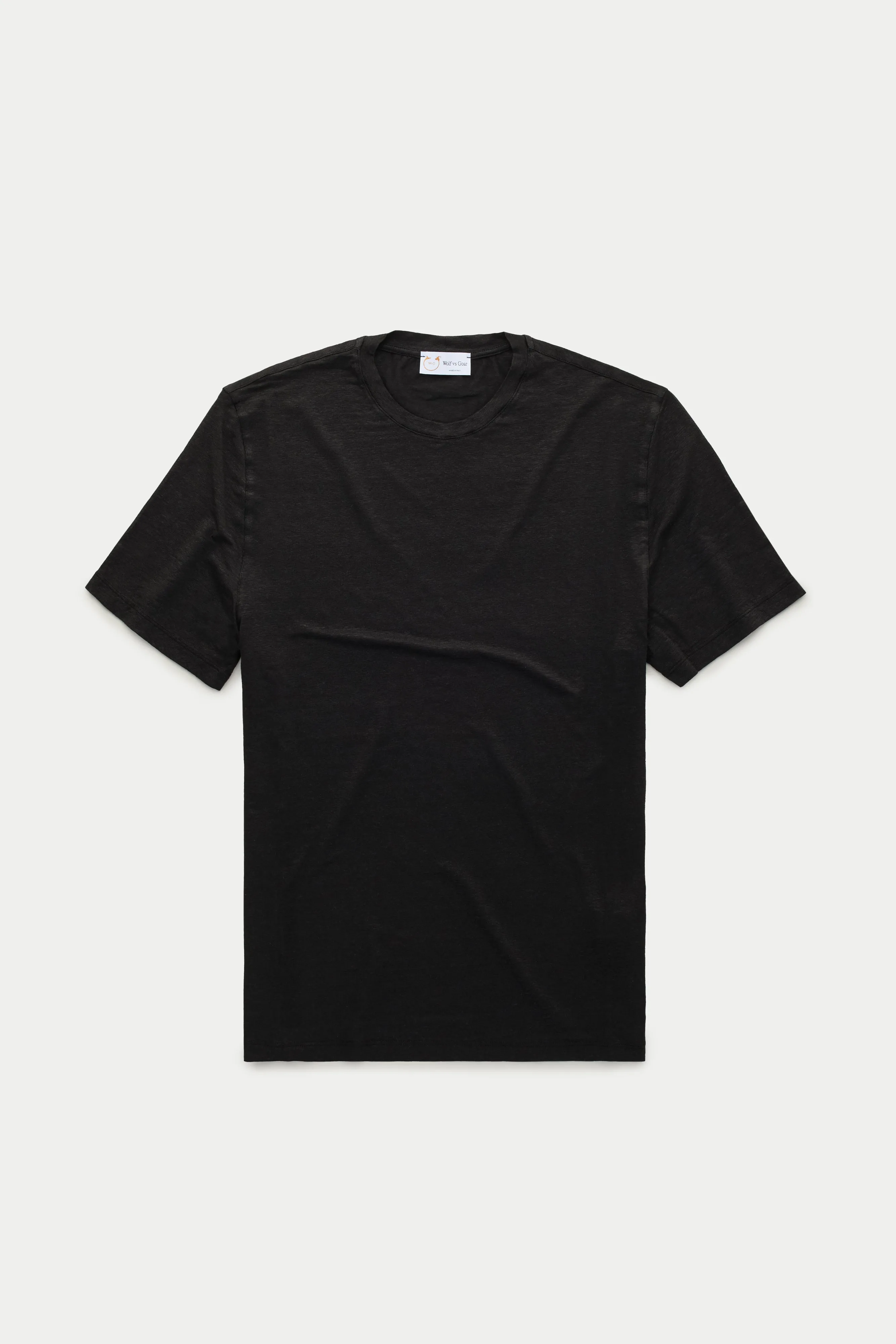 Short Sleeve Linen Crew Neck Tee Black Beauty sold by Wolf vs Goat