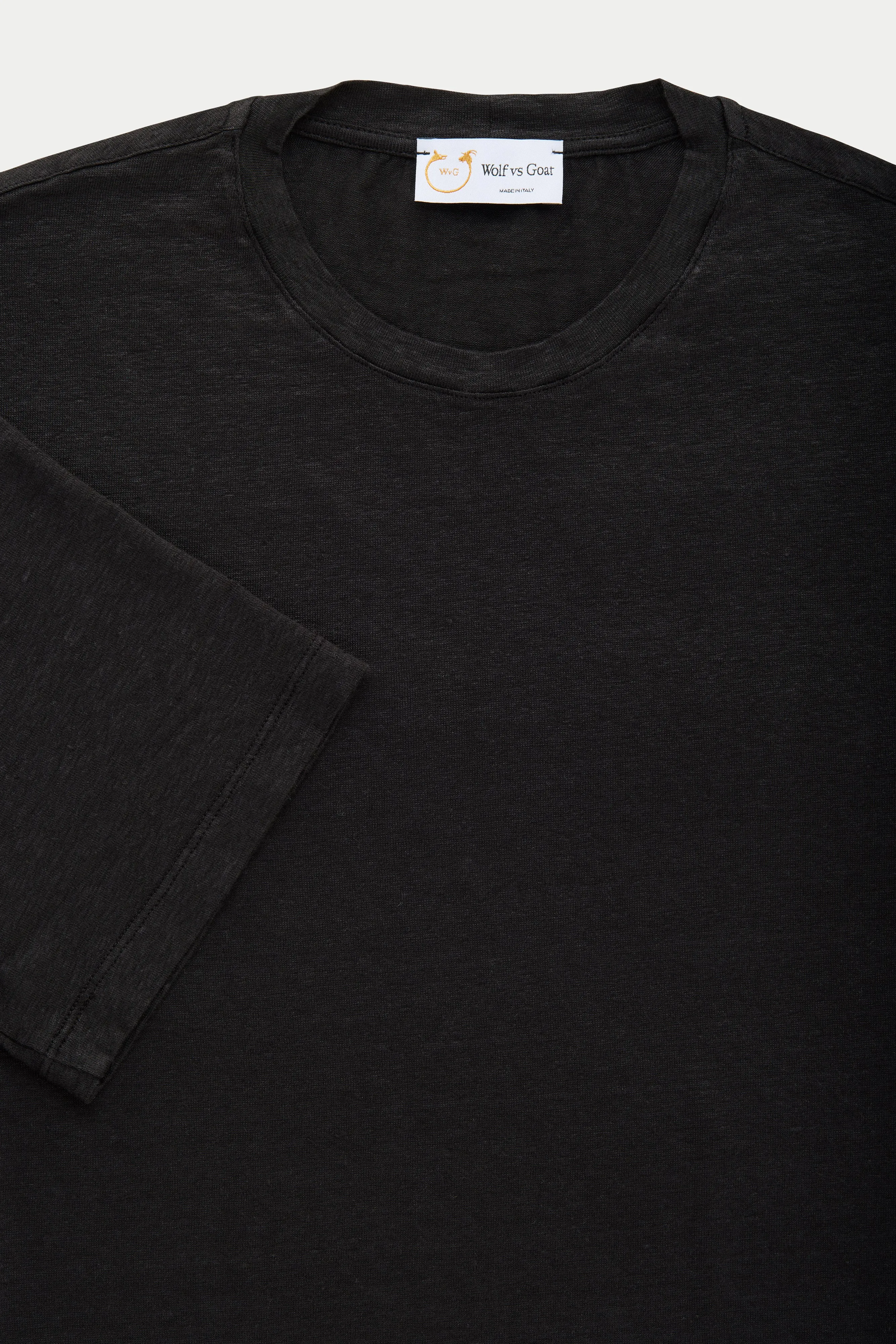 Short Sleeve Linen Crew Neck Tee Black Beauty sold by Wolf vs Goat product image thumbnail 2