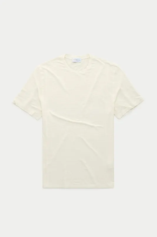 Short Sleeve Linen Crew Neck Tee Birch sold by Wolf vs Goat