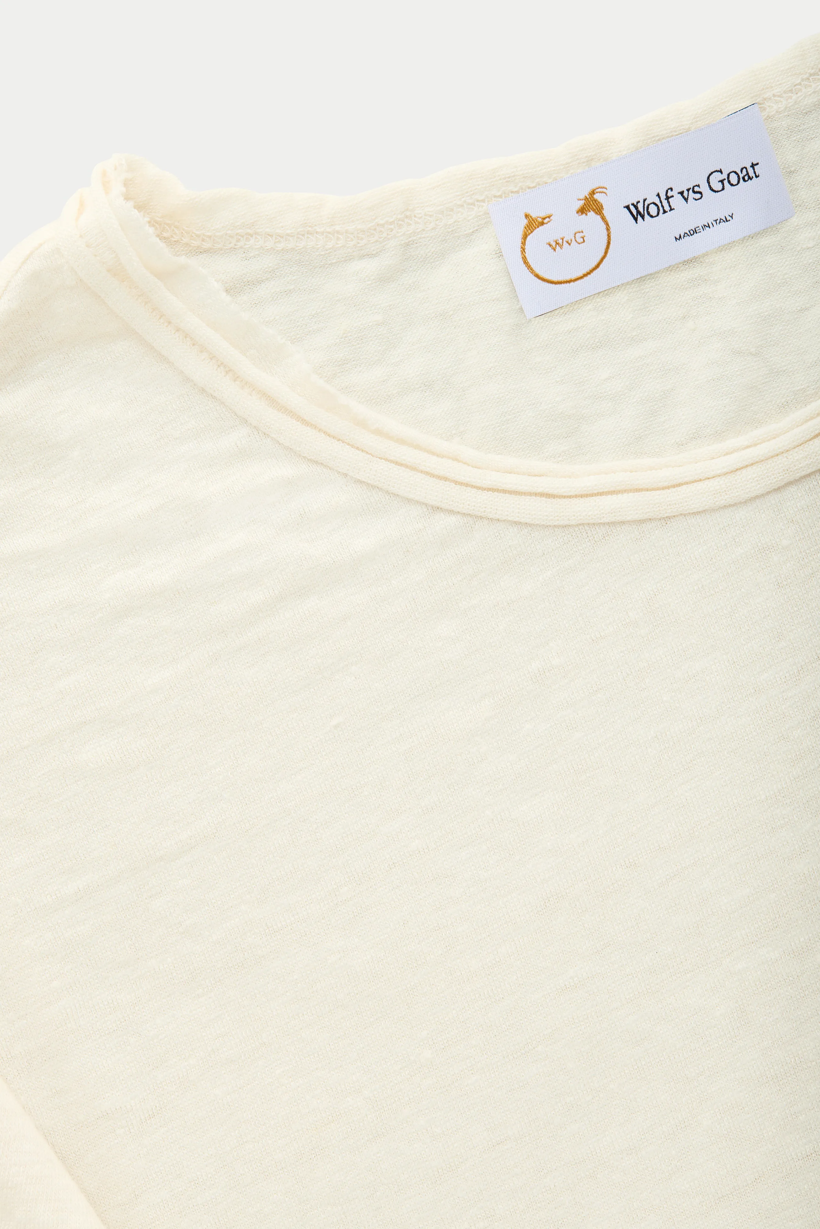 Short Sleeve Linen Roll Neck Tee Shirt Birch sold by Wolf vs Goat product image thumbnail 3