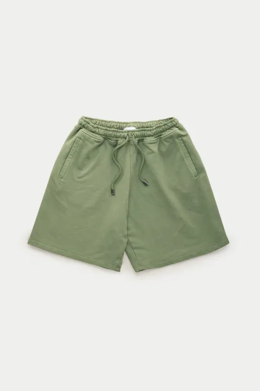 Cotton Modal Sweatshorts Olivine made by Wolf vs Goat