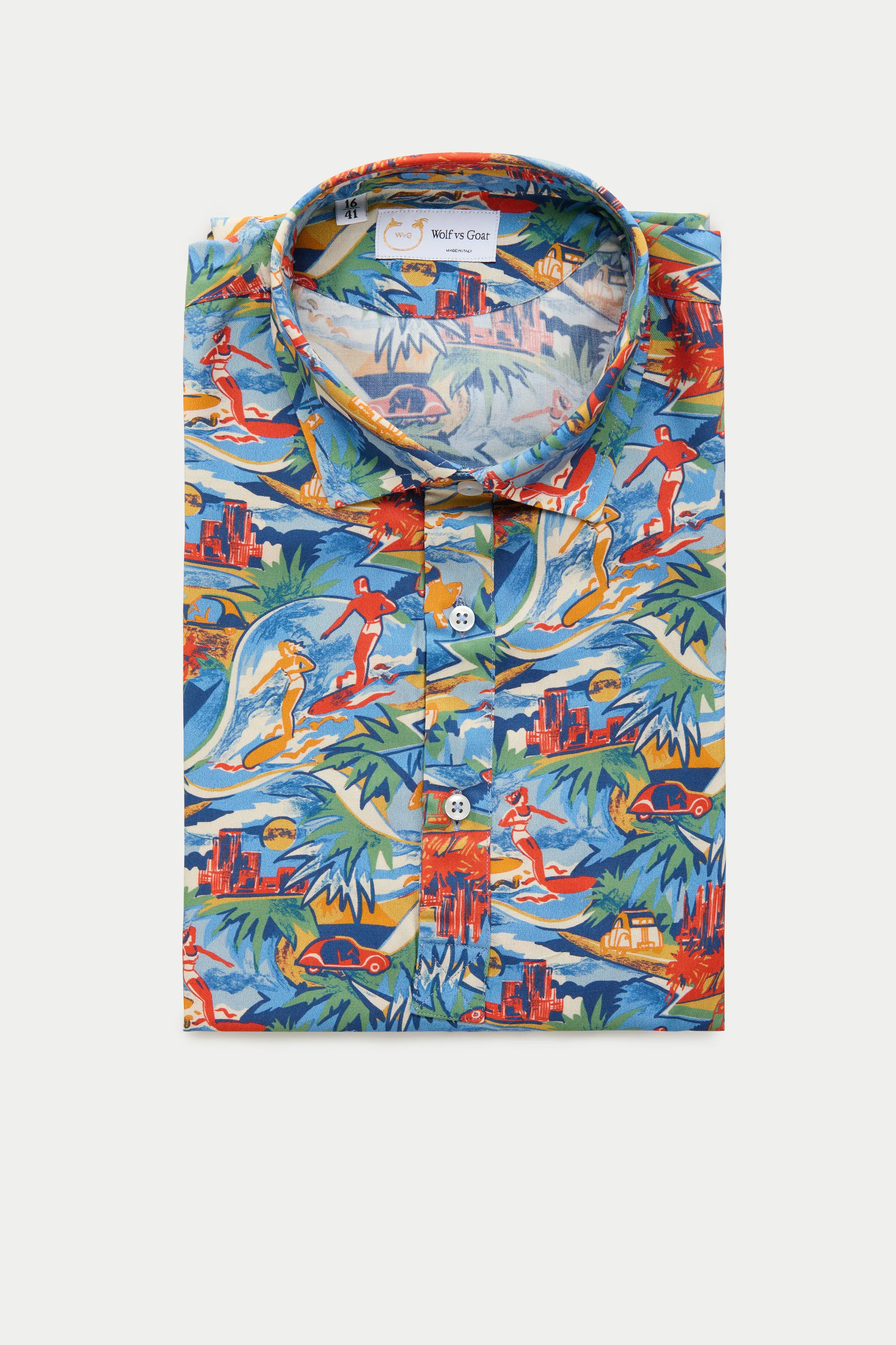 Viscose Pop Over Shirt Hawaiian Print sold by Wolf vs Goat product image thumbnail 2
