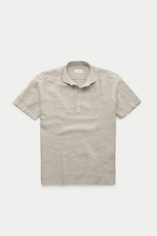 Linen Pop Over Shirt Oxford Tan sold by Wolf vs Goat