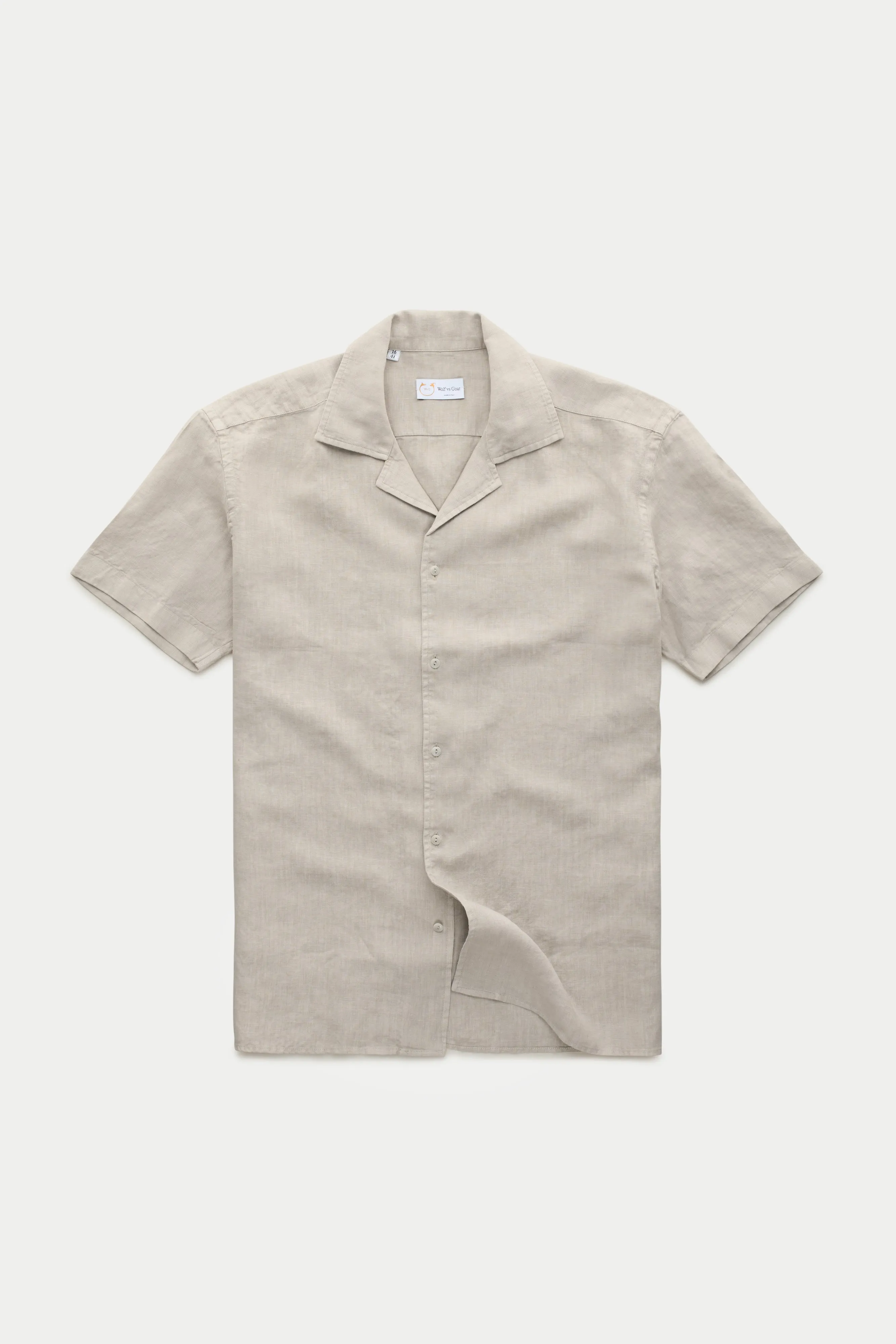 Linen Bowling Shirt Oxford Tan sold by Wolf vs Goat