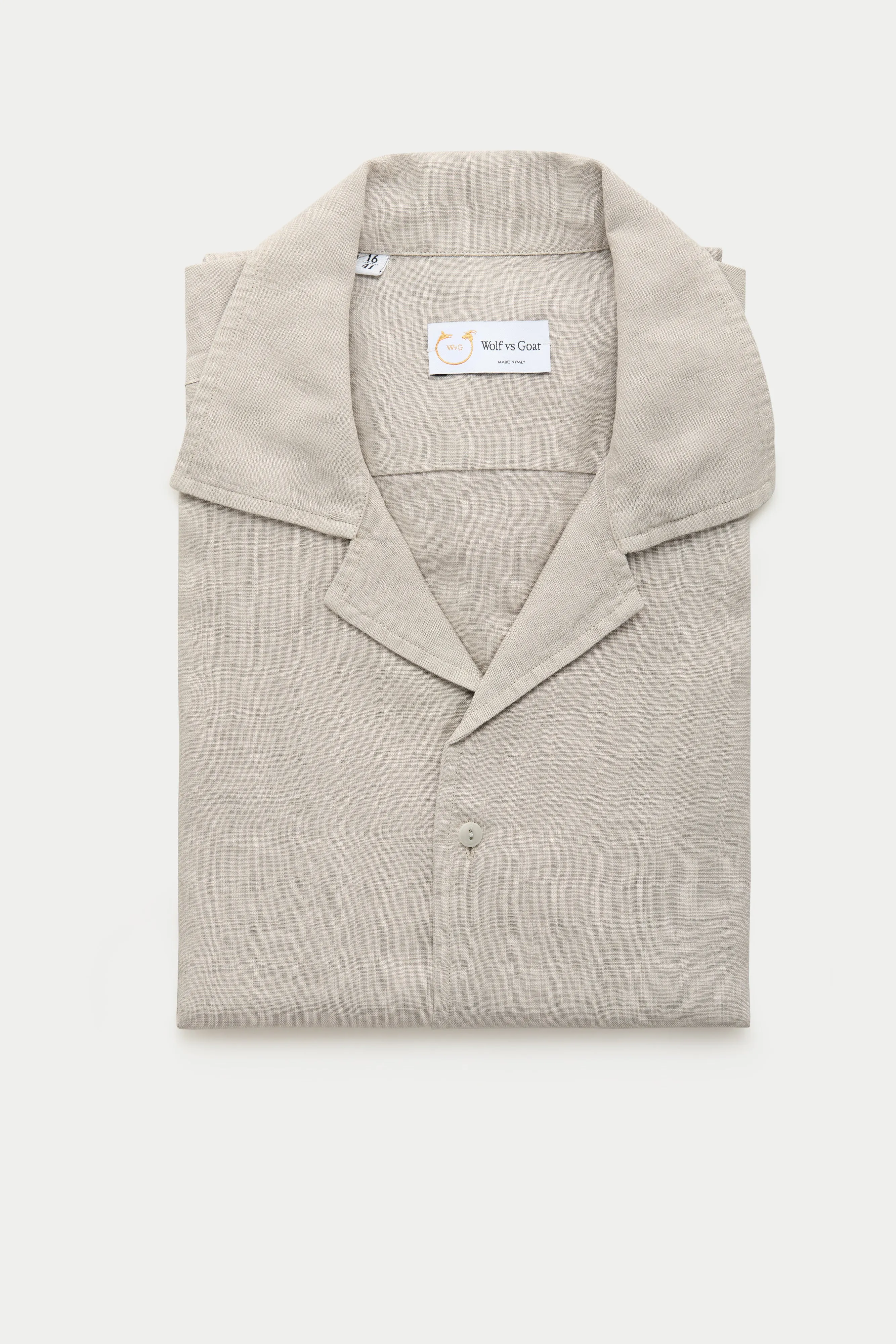 Linen Bowling Shirt Oxford Tan sold by Wolf vs Goat product image thumbnail 2
