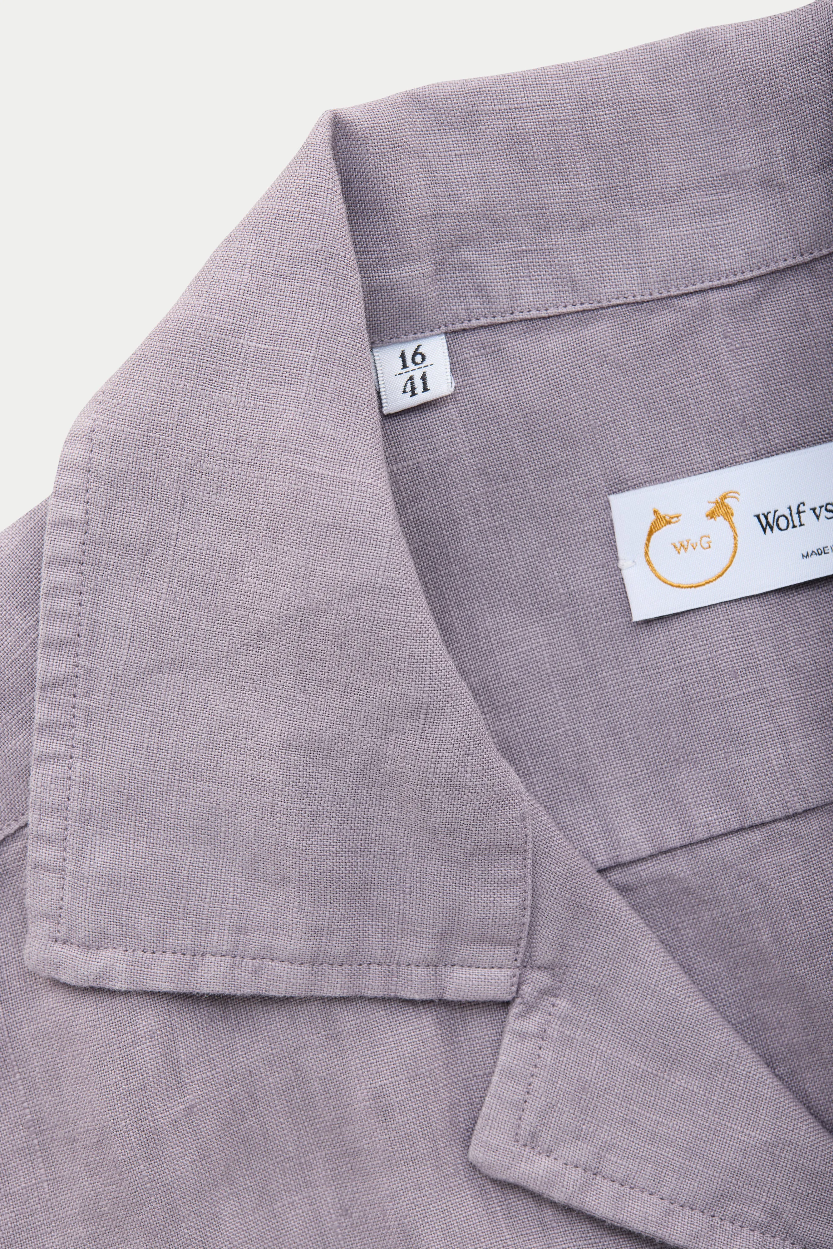 Linen Bowling Shirt Lavender Aura sold by Wolf vs Goat product image thumbnail 4