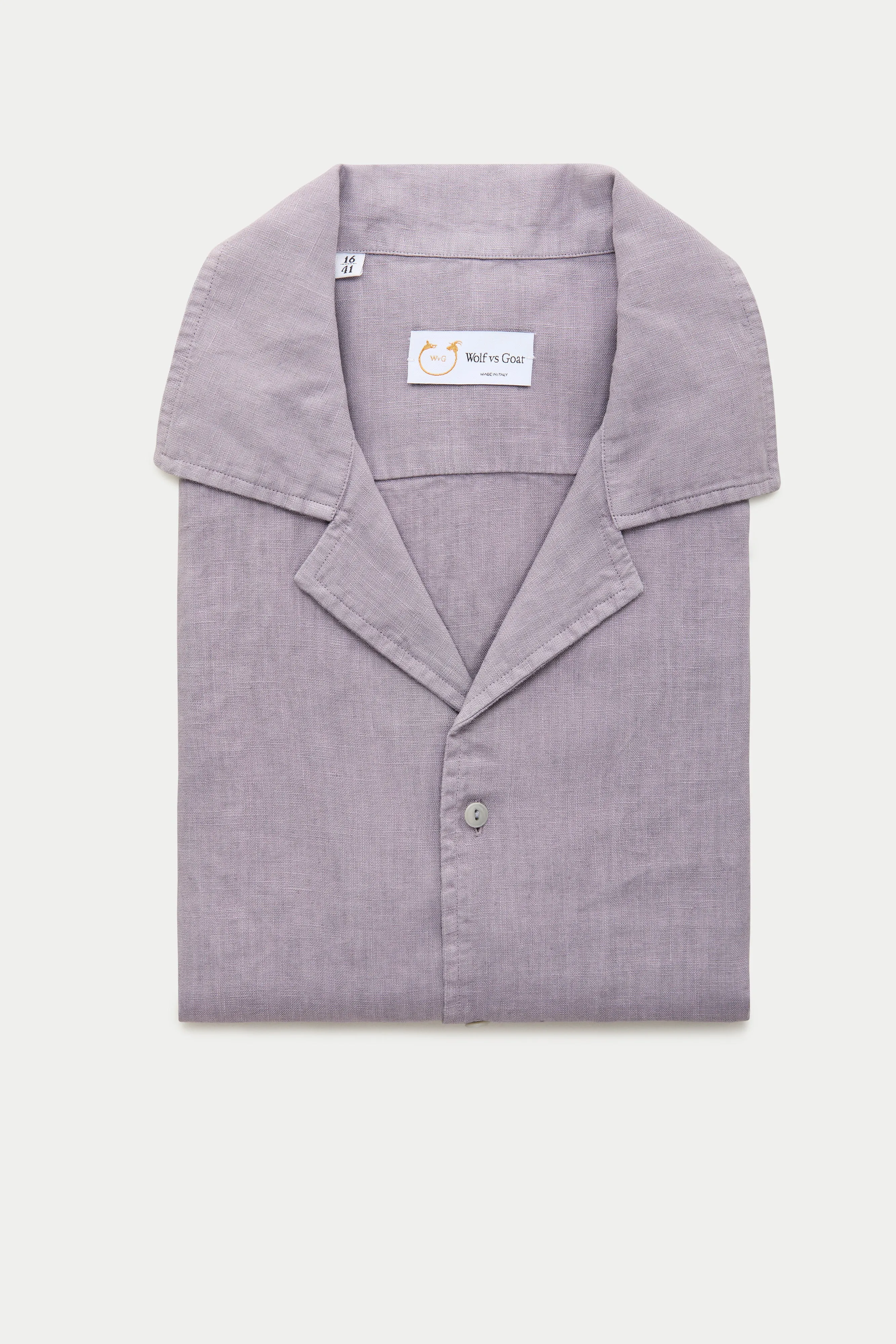 Linen Bowling Shirt Lavender Aura sold by Wolf vs Goat product image thumbnail 2