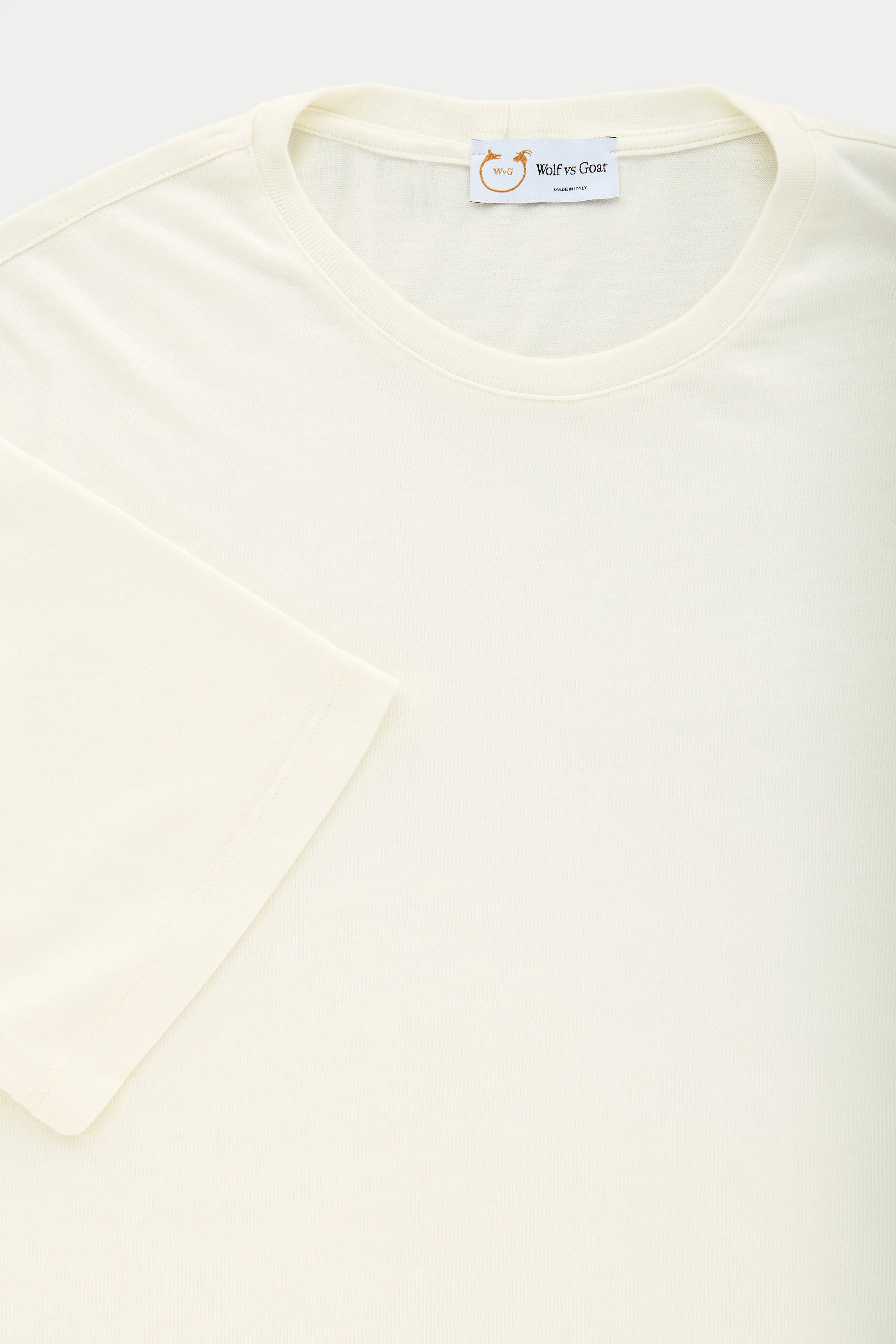 Light Weight Bamboo Sorona Short Sleeve Crew Neck T-Shirt Milk Frost sold by Wolf vs Goat product image thumbnail 2