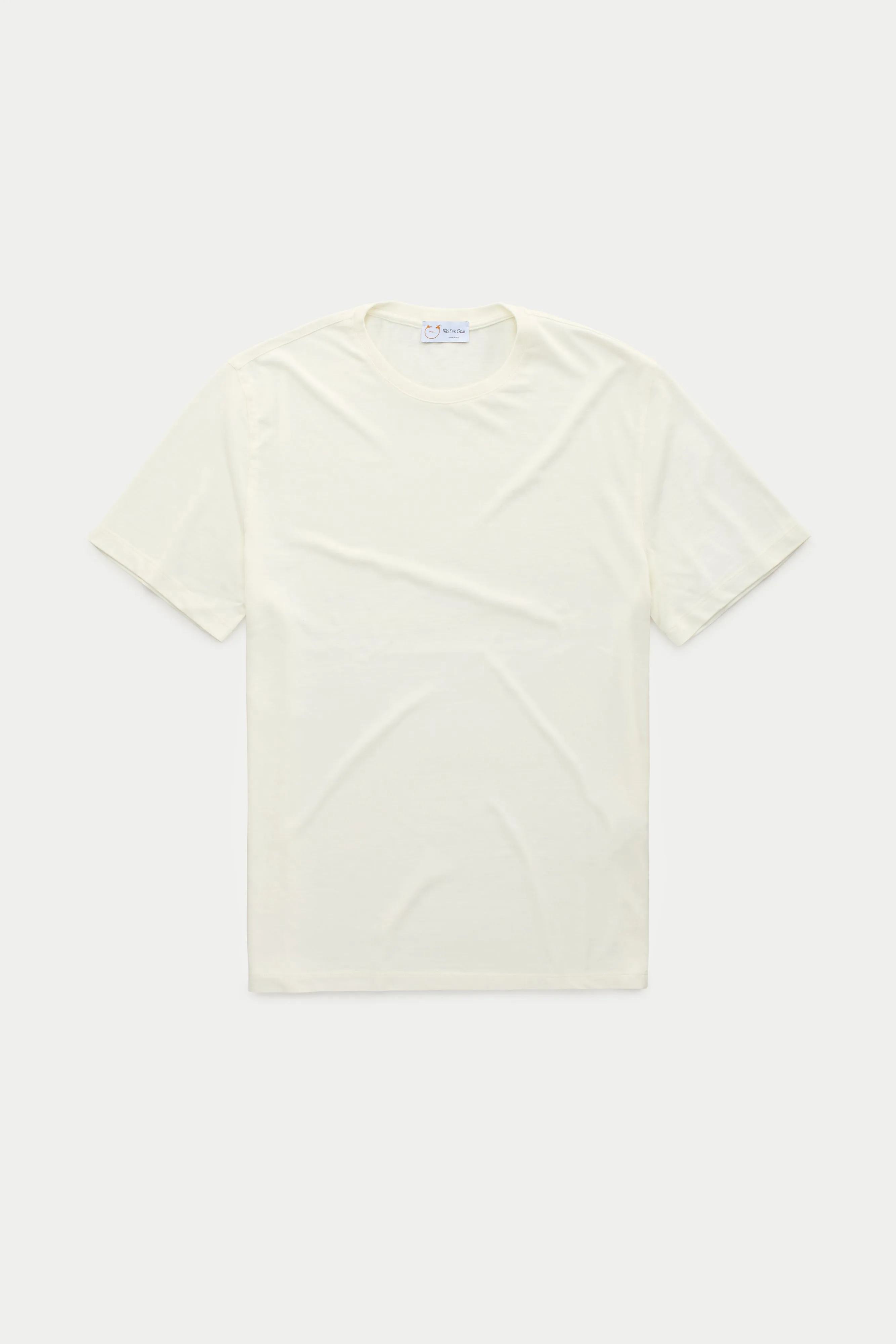 Light Weight Bamboo Sorona Short Sleeve Crew Neck T-Shirt Milk Frost sold by Wolf vs Goat