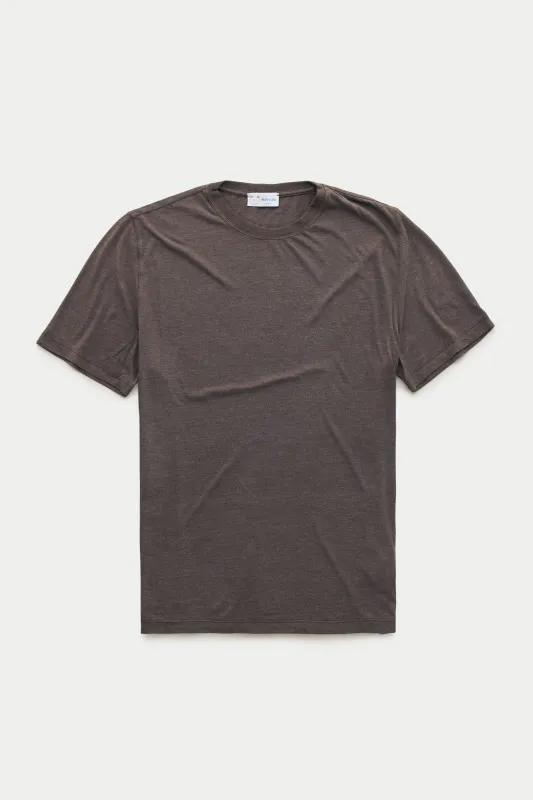 Light Weight Bamboo Sorona Short Sleeve Crew Neck T-Shirt Ganache sold by Wolf vs Goat