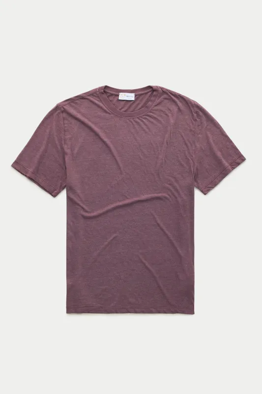 Light Weight Bamboo Sorona Short Sleeve Crew Neck T-Shirt Mulberry Wine sold by Wolf vs Goat