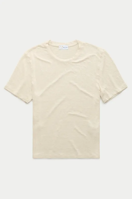 Short Sleeve Linen Crew Neck Tee Panna sold by Wolf vs Goat