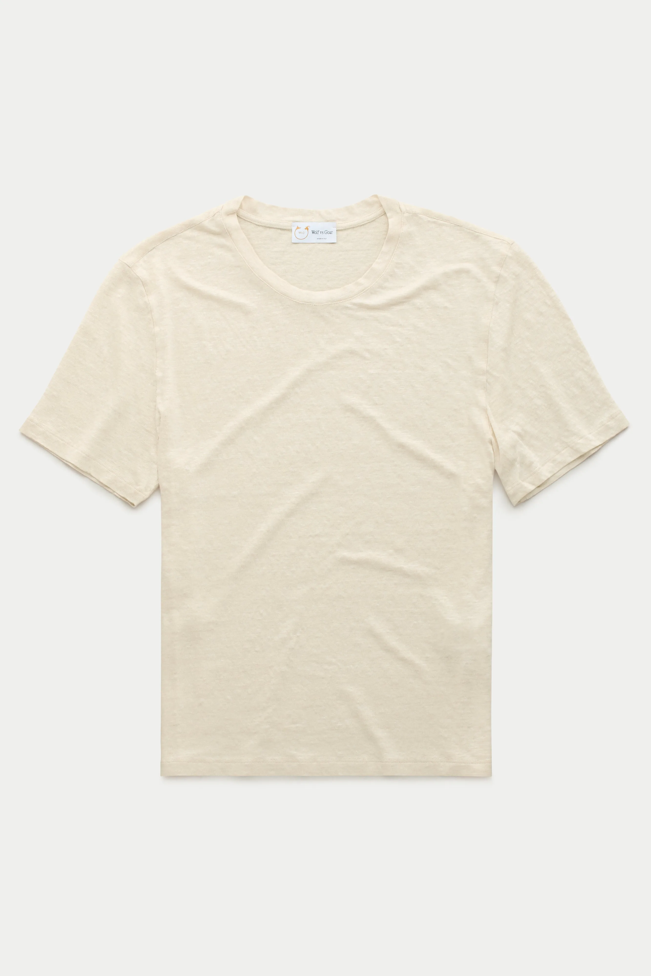 Short Sleeve Linen Crew Neck Tee Panna sold by Wolf vs Goat