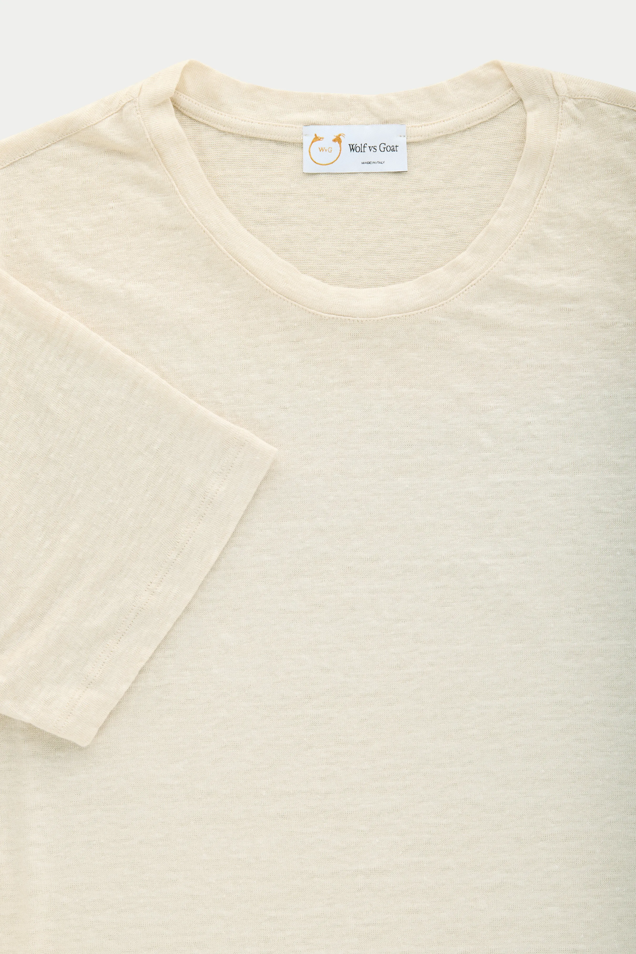 Short Sleeve Linen Crew Neck Tee Panna sold by Wolf vs Goat product image thumbnail 2
