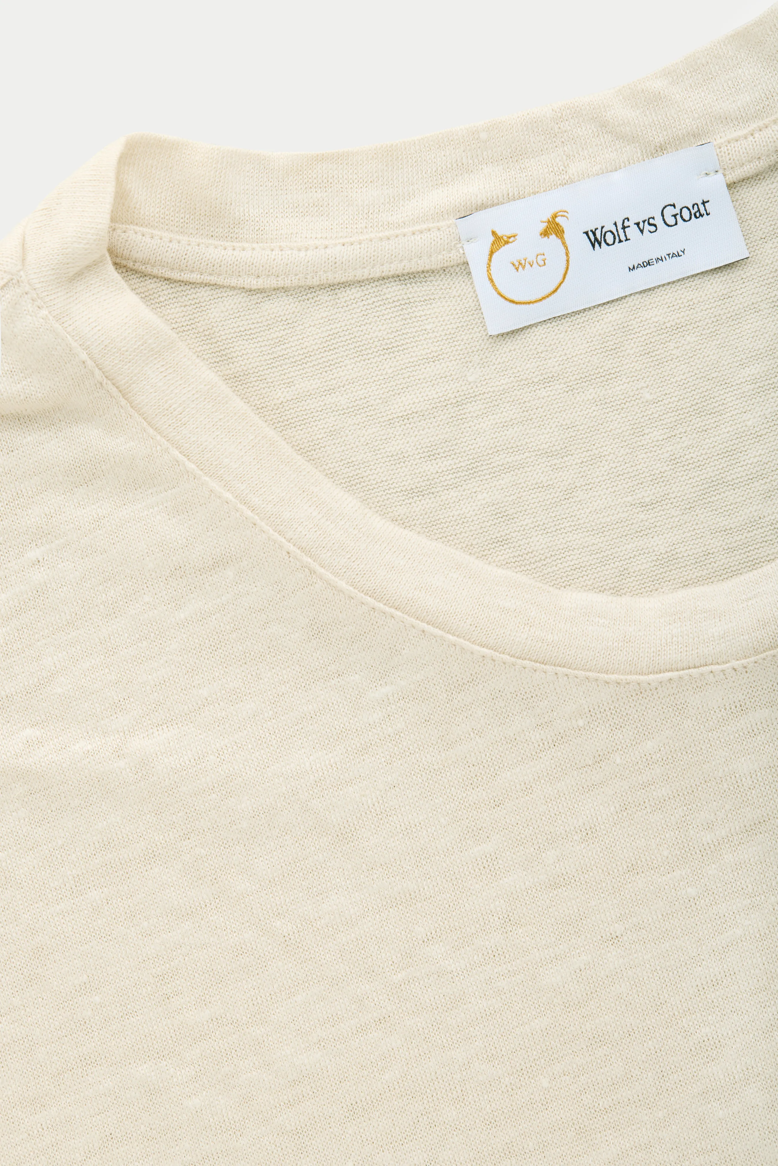 Short Sleeve Linen Crew Neck Tee Panna sold by Wolf vs Goat product image thumbnail 3