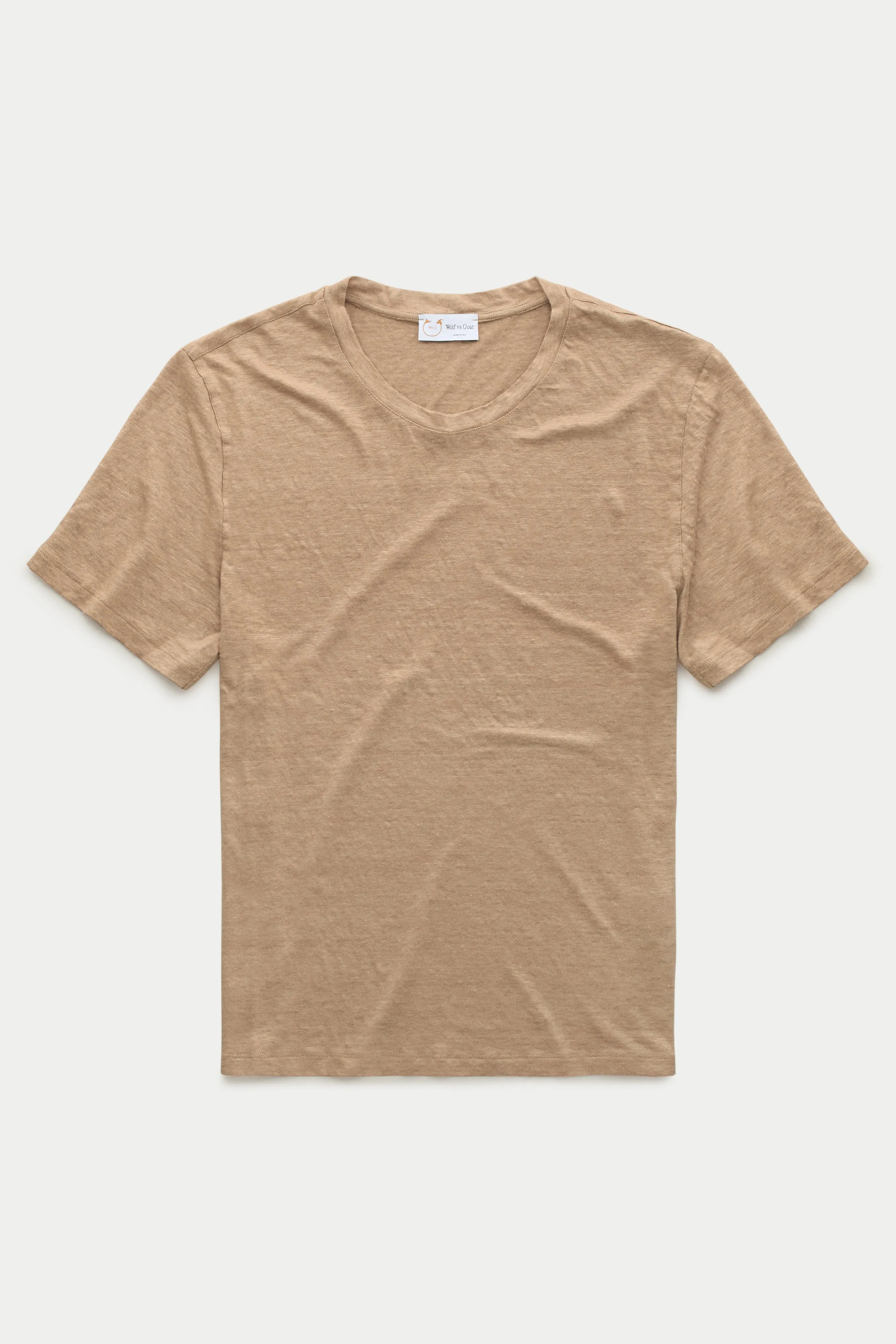 Short Sleeve Linen Crew Neck Tee Hazelnut sold by Wolf vs Goat