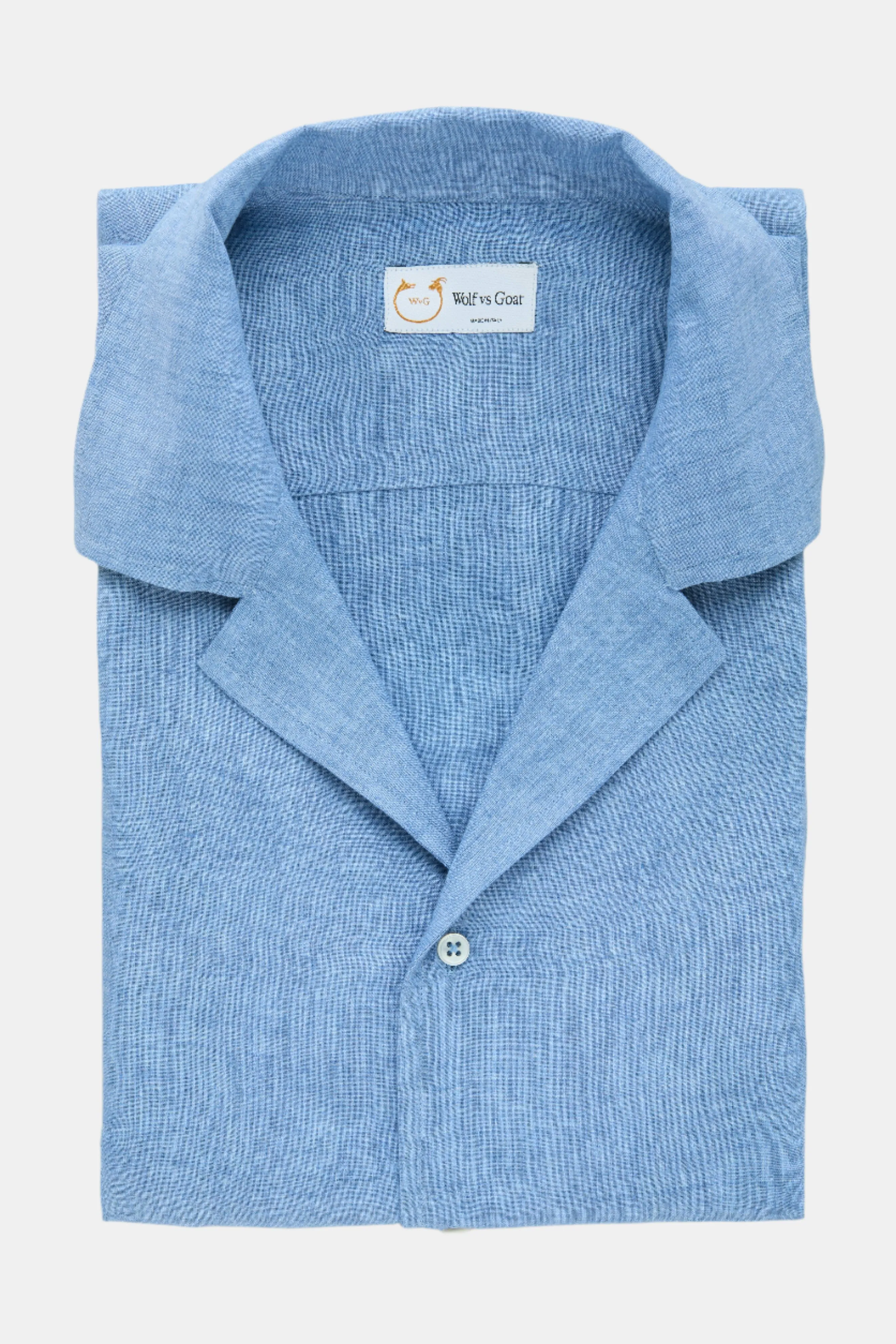 Linen Bowling Shirt Oxford Blue sold by Wolf vs Goat product image thumbnail 5