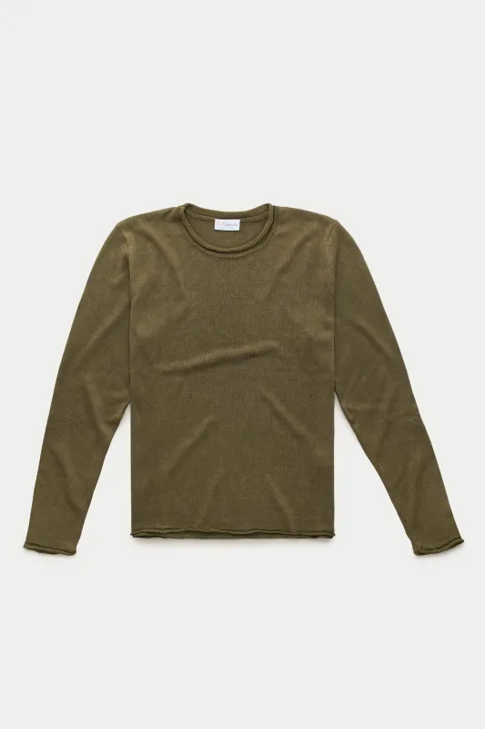 Long Sleeve Knitted Linen Cotton Roll Neck Forest sold by Wolf vs Goat