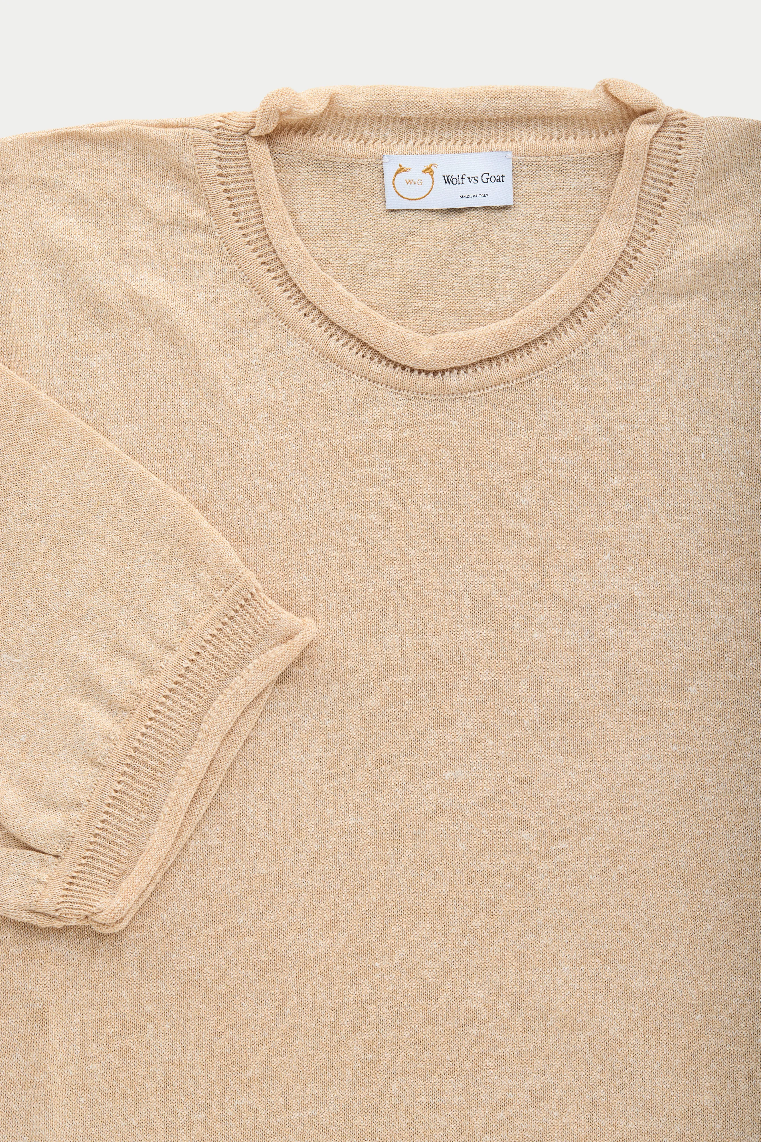 Short Sleeve Knitted Linen Cotton Roll Neck Grano sold by Wolf vs Goat product image thumbnail 2
