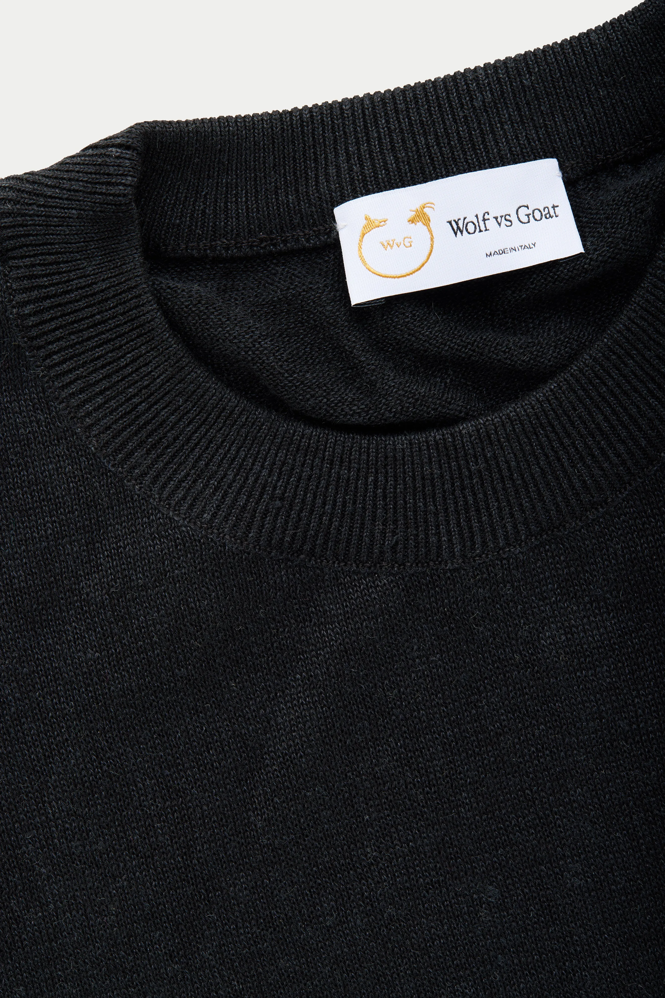 Short Sleeve Linen Cotton Knitted Crewneck Black sold by Wolf vs Goat product image thumbnail 3