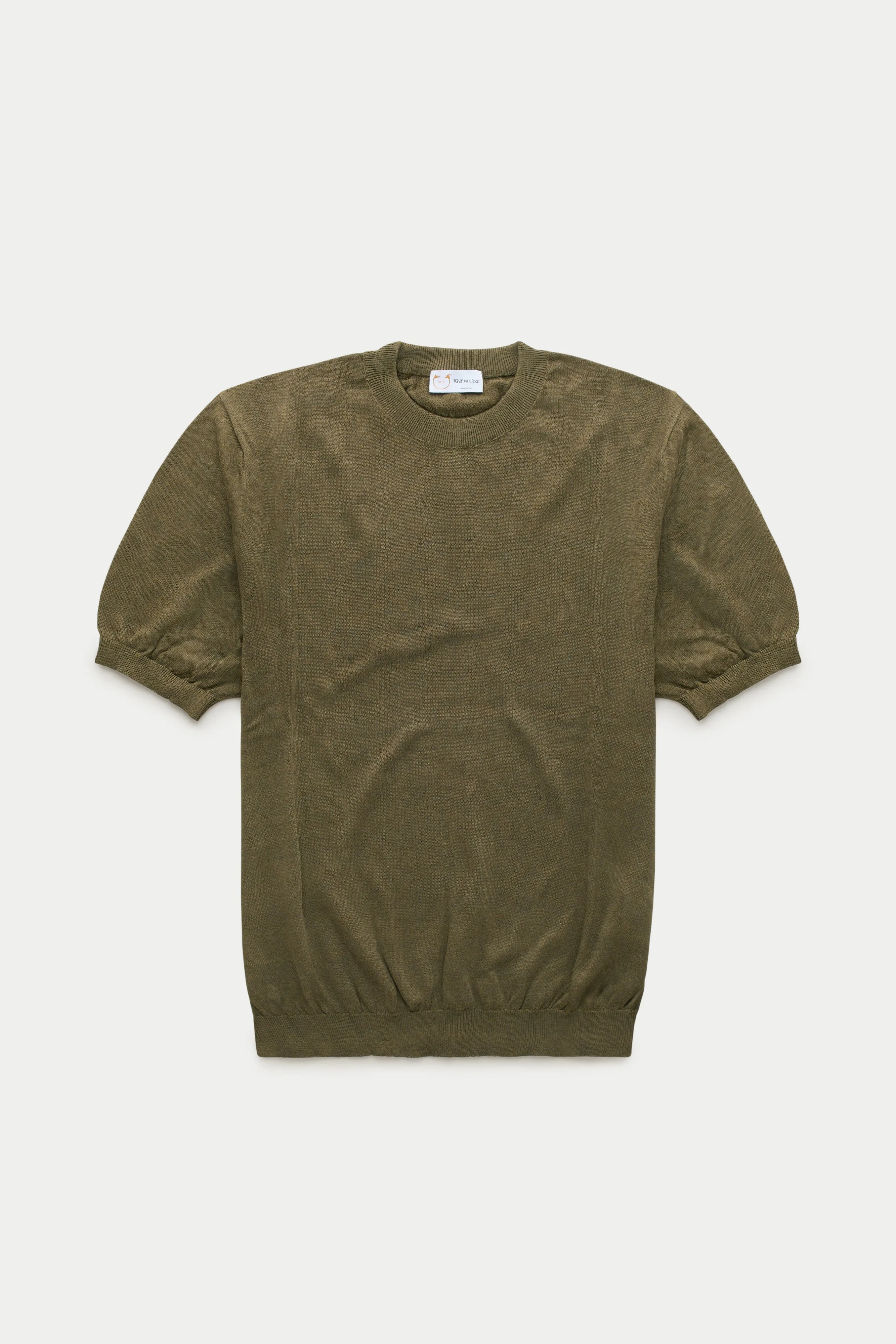 Short Sleeve Linen Cotton Knitted Crewneck Forest sold by Wolf vs Goat