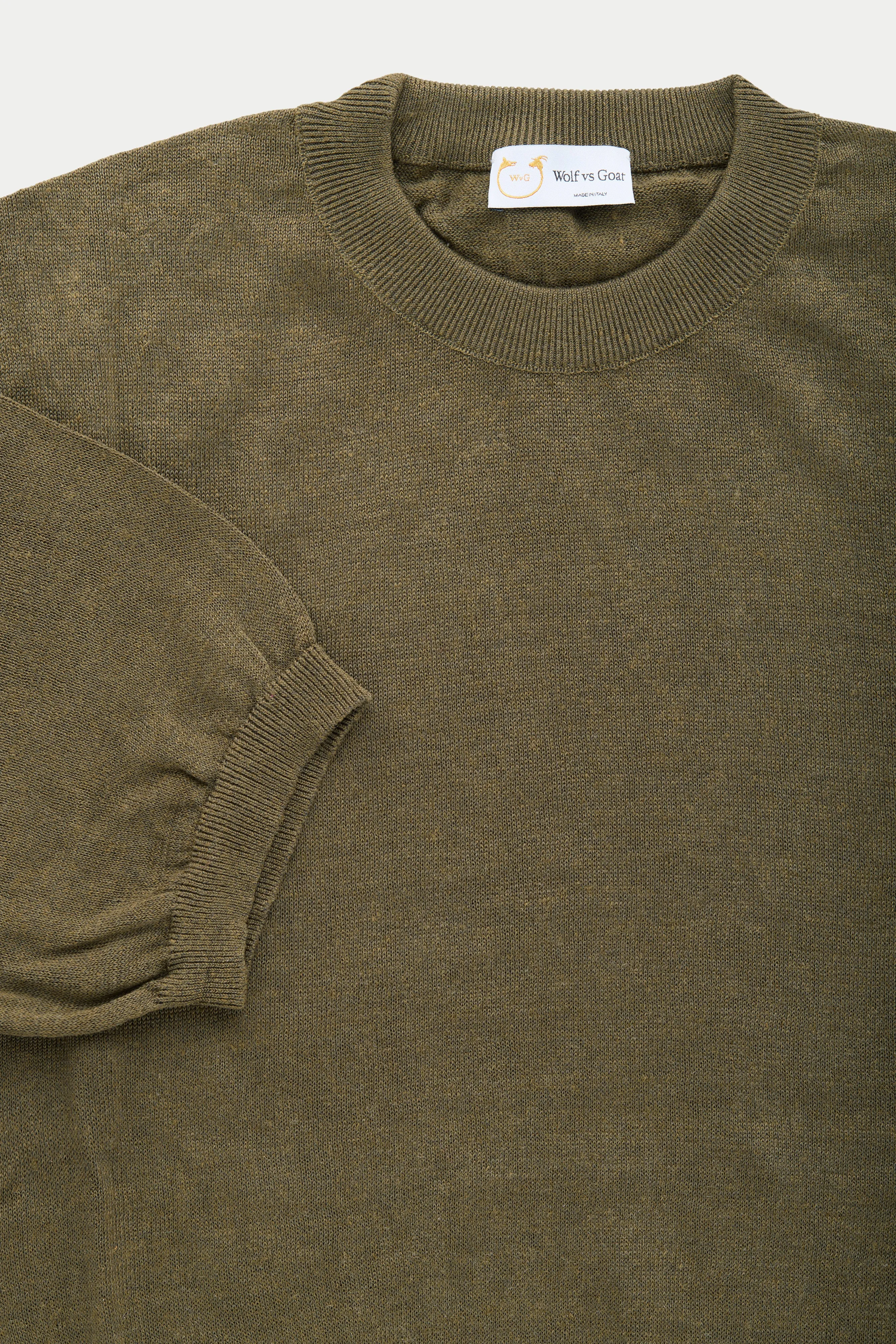 Short Sleeve Linen Cotton Knitted Crewneck Forest sold by Wolf vs Goat product image thumbnail 2