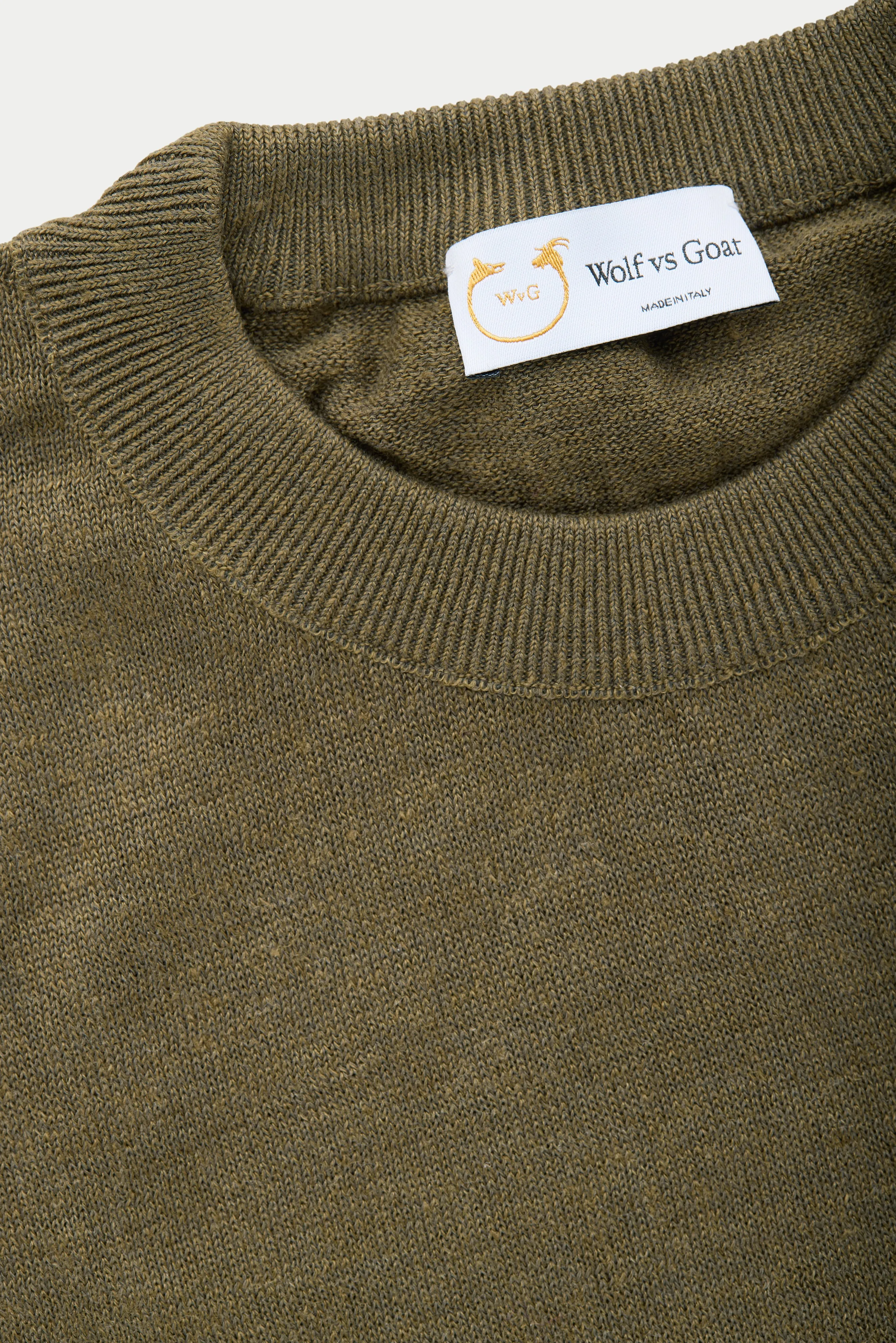 Short Sleeve Linen Cotton Knitted Crewneck Forest sold by Wolf vs Goat product image thumbnail 3