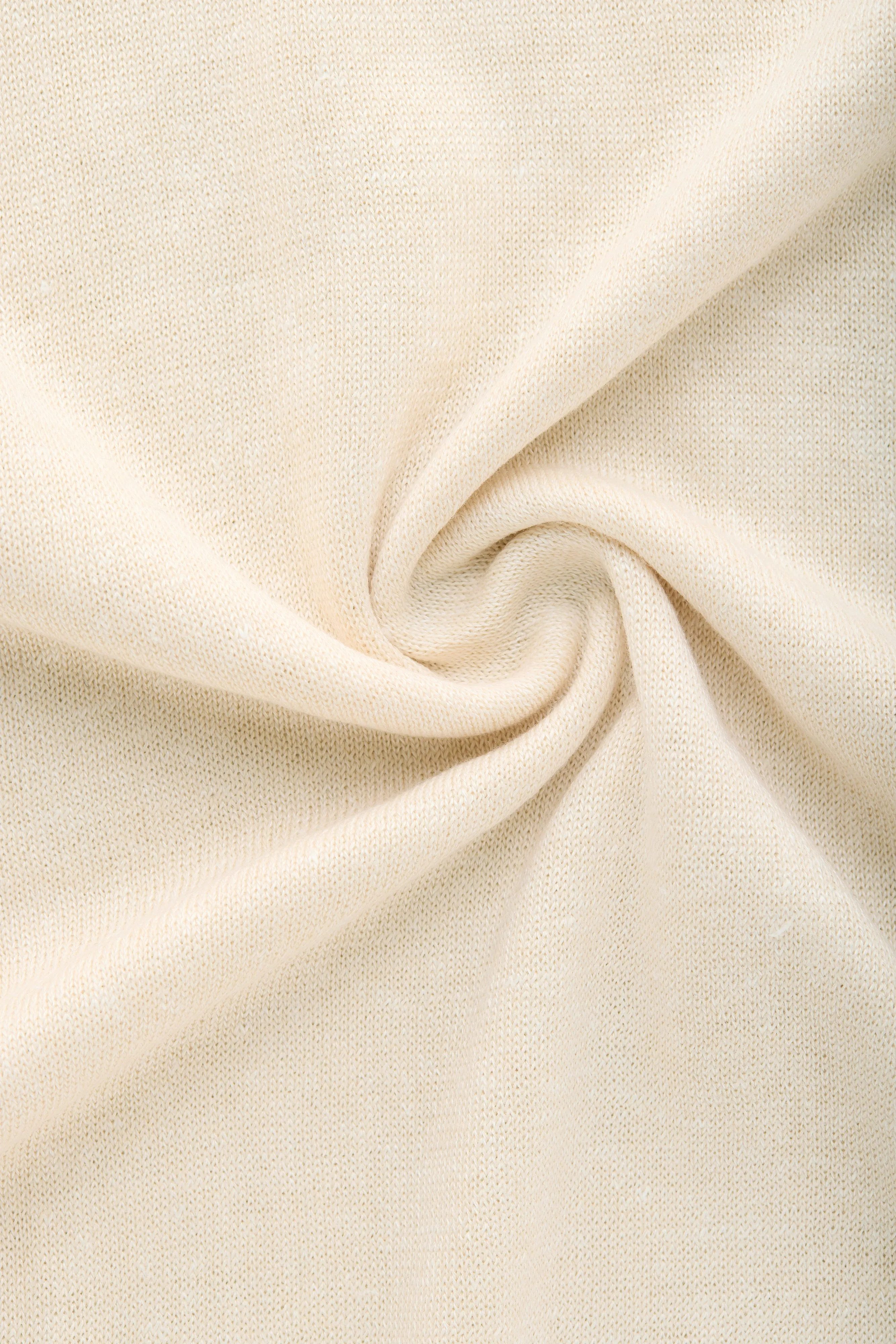 Short Sleeve Linen Cotton Knitted Crewneck Panna sold by Wolf vs Goat product image thumbnail 4