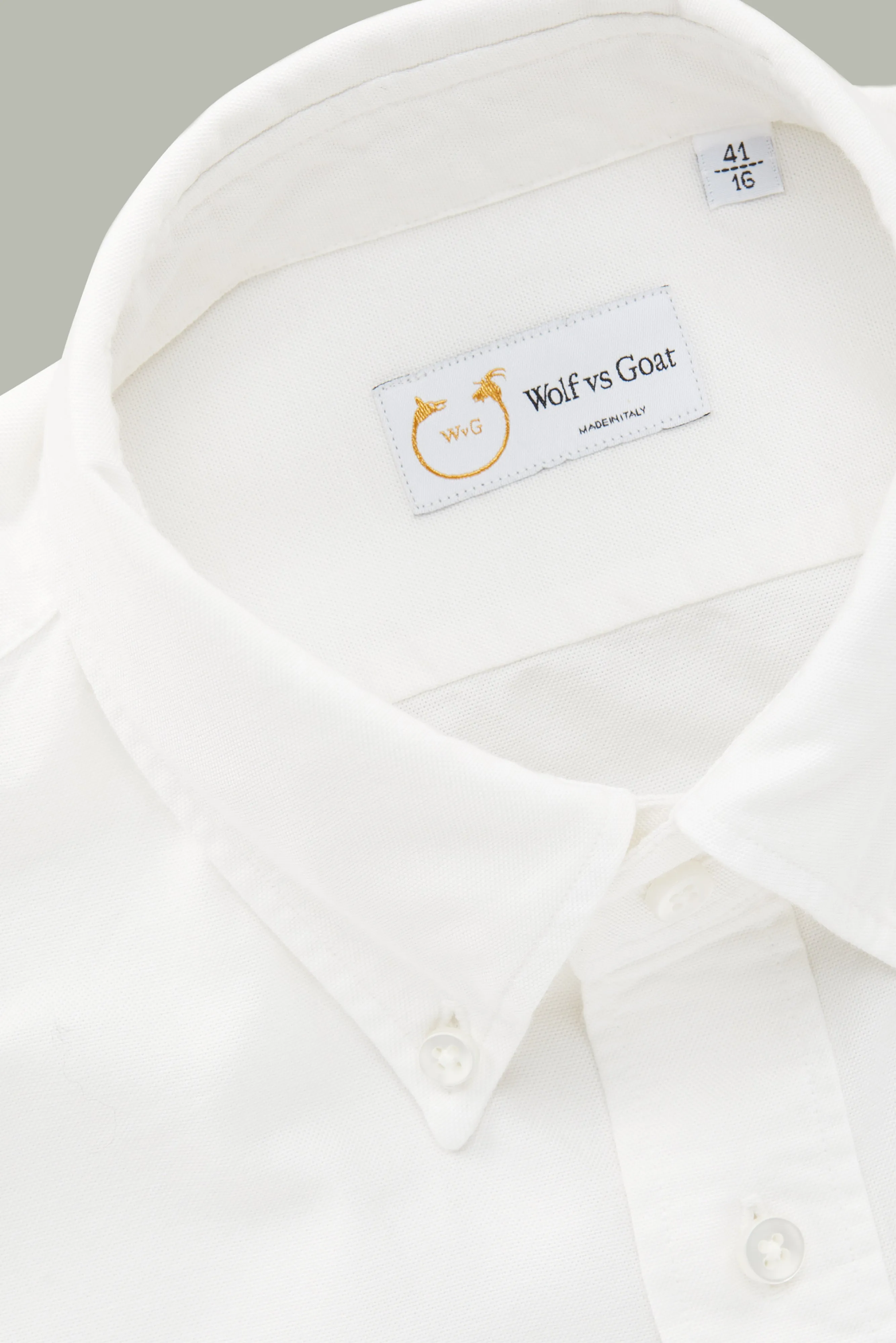 Garment Dyed Oxford White Onyx Long Sleeve Slim Before-Dinner sold by Wolf vs Goat product image thumbnail 4