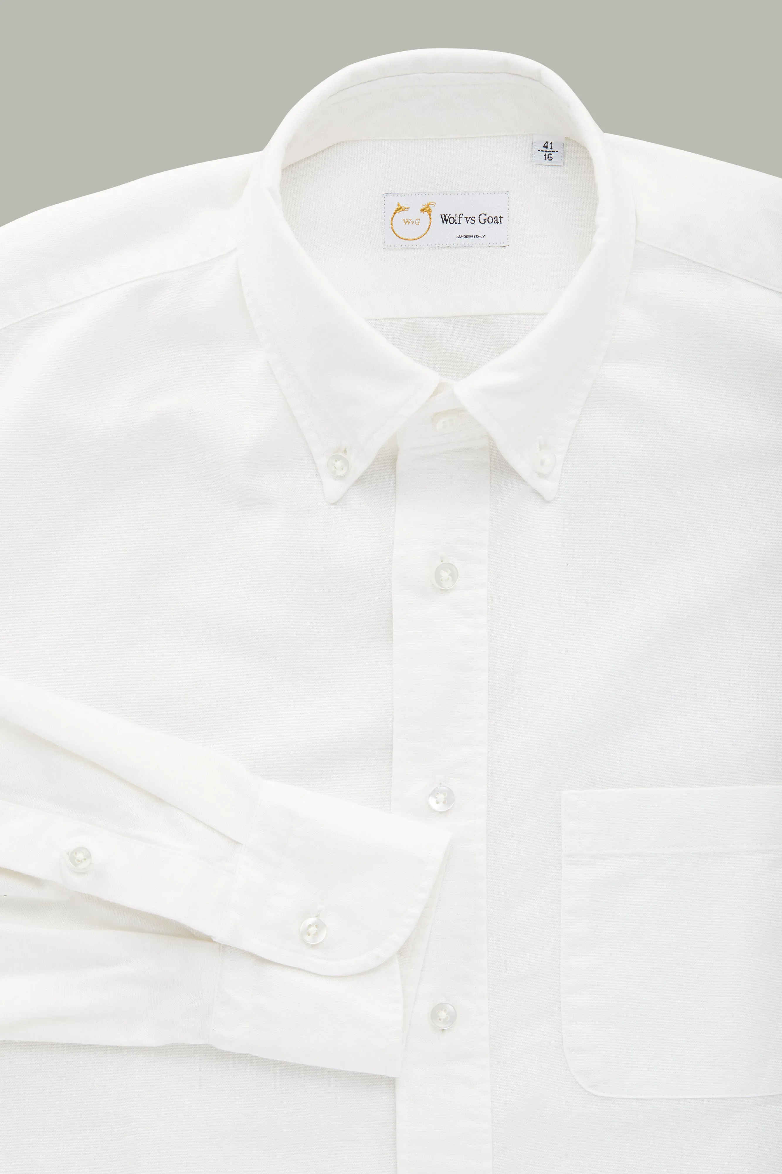 Garment Dyed Oxford White Onyx Long Sleeve Slim Before-Dinner sold by Wolf vs Goat product image thumbnail 3