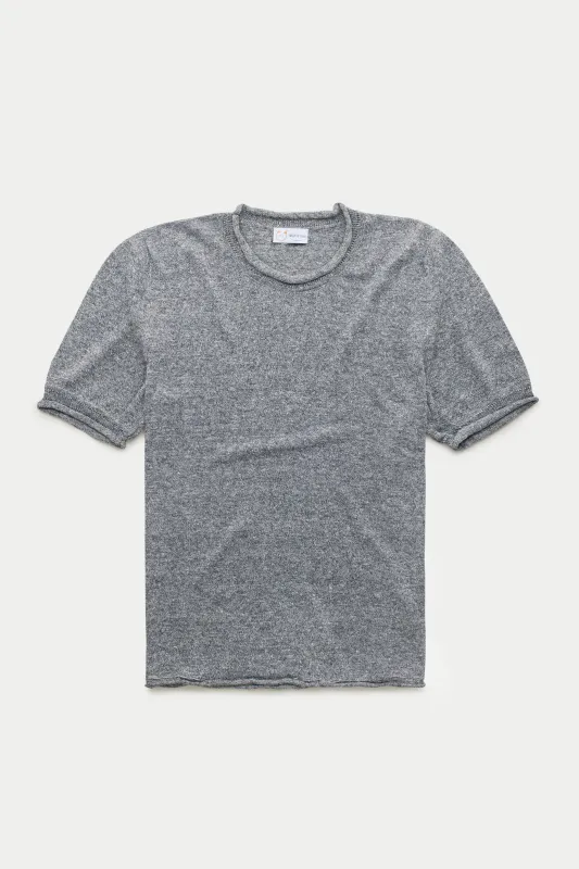 Short Sleeve Knitted Linen Cotton Roll Neck Temporale sold by Wolf vs Goat
