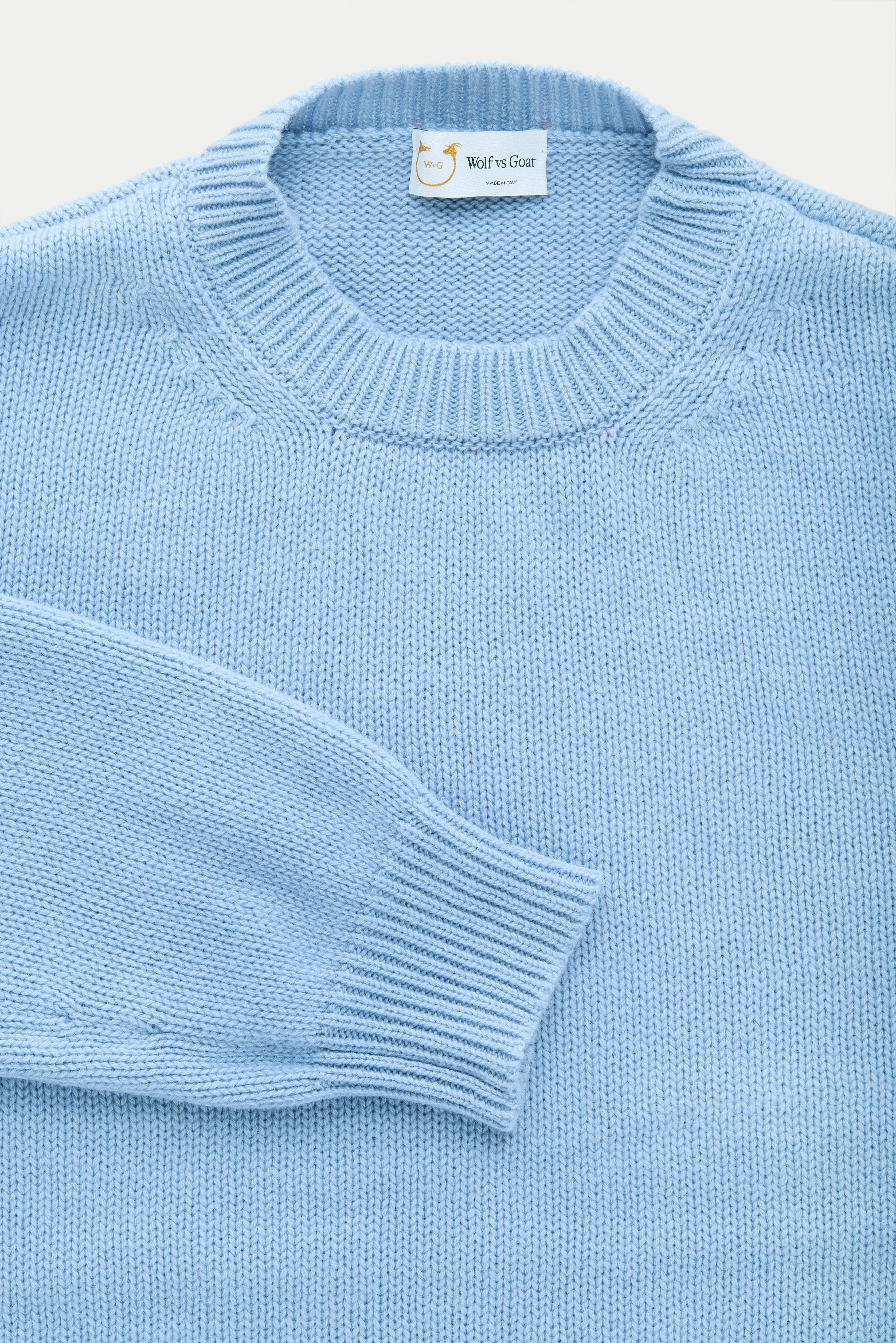 Cashmere Crewneck Sweater Light Sky sold by Wolf vs Goat product image thumbnail 2