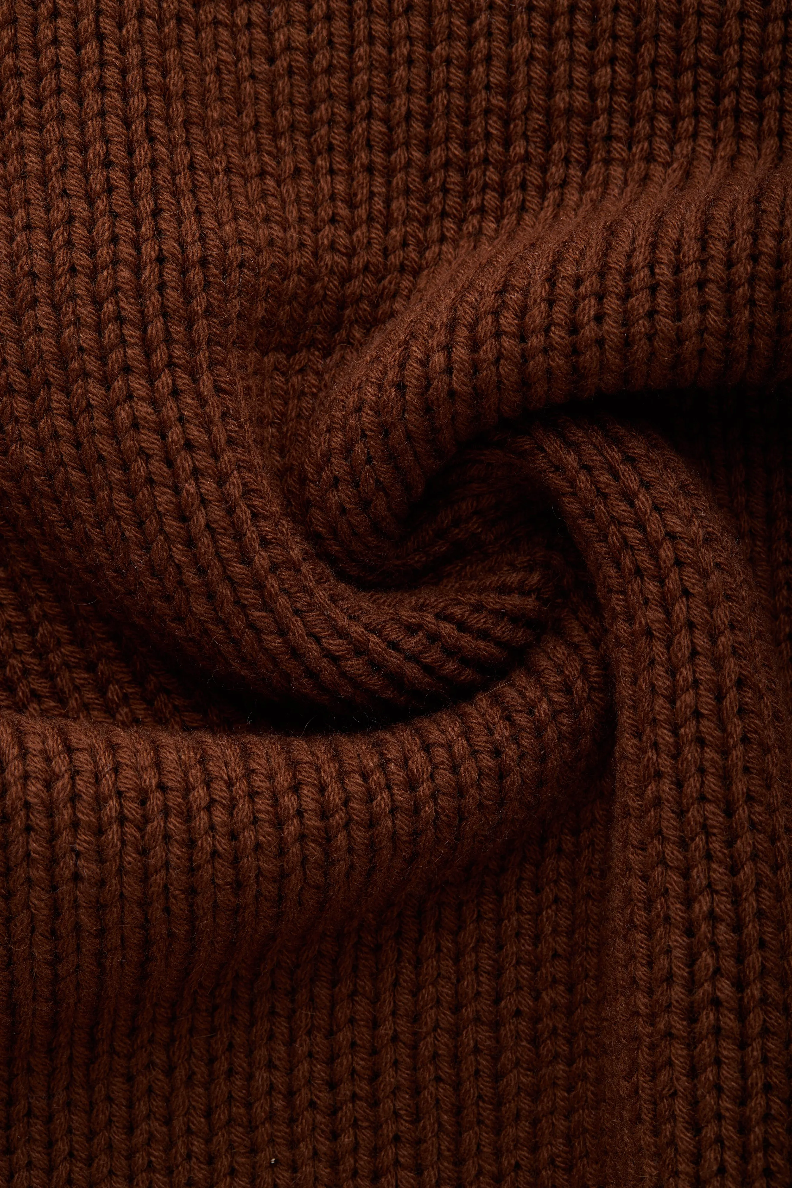 Cashmere Chunky Roll Neck Sweater Marrone sold by Wolf vs Goat product image thumbnail 4