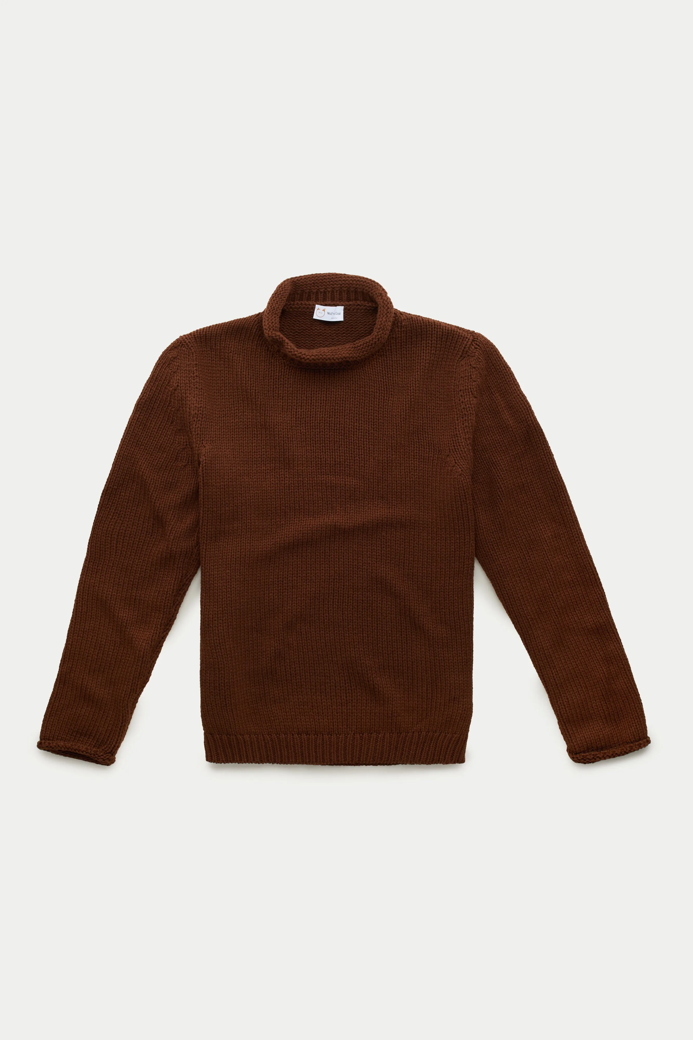 Cashmere Chunky Roll Neck Sweater Marrone sold by Wolf vs Goat