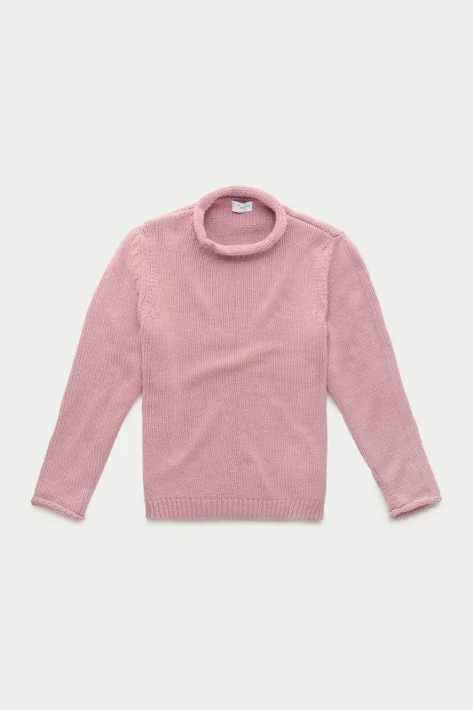 Cashmere Chunky Roll Neck Sweater Rose Stone sold by Wolf vs Goat