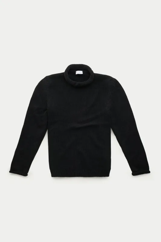 Cashmere Chunky Roll Neck Sweater Black sold by Wolf vs Goat