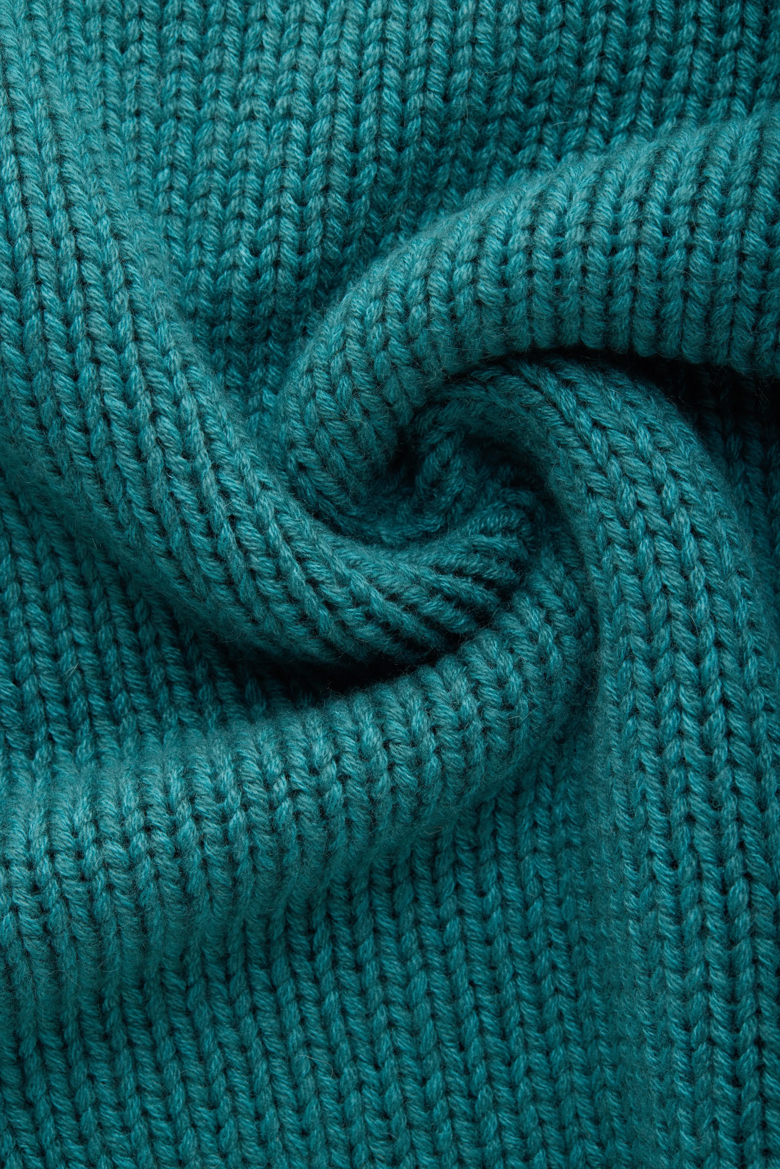 Cashmere Chunky Roll Neck Sweater Blue Green sold by Wolf vs Goat product image thumbnail 4