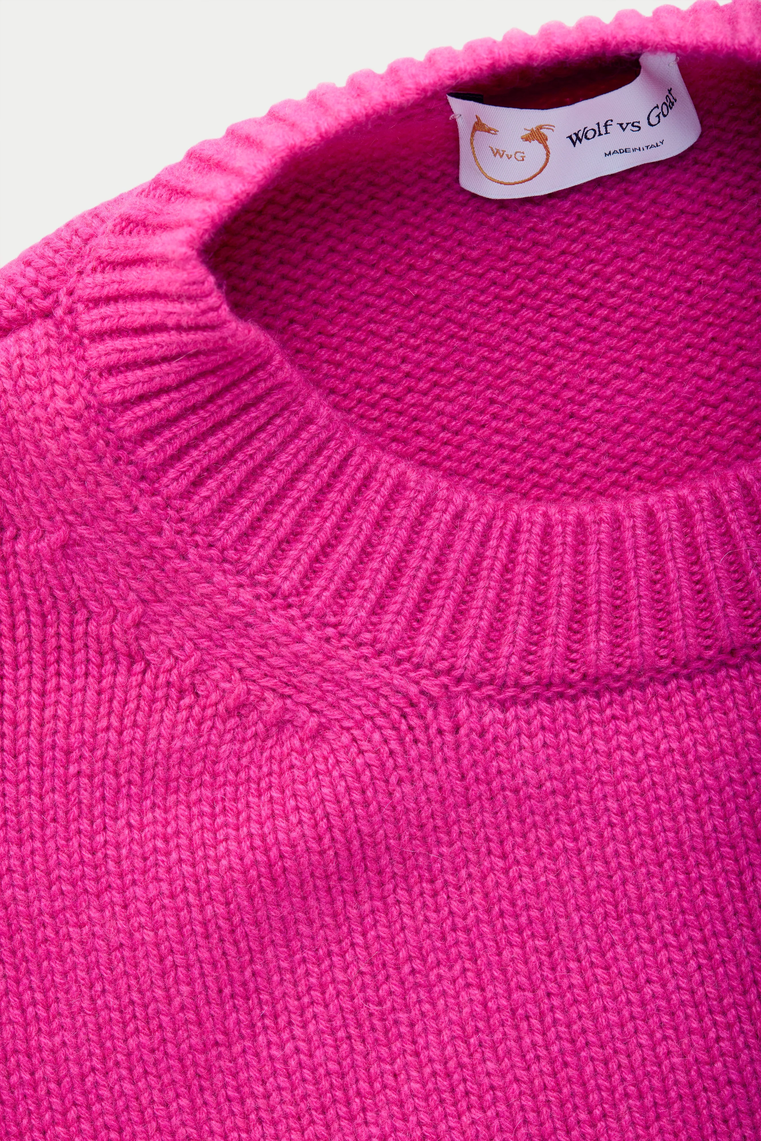 Cashmere Crewneck Sweater Vivid Fuxia sold by Wolf vs Goat product image thumbnail 3