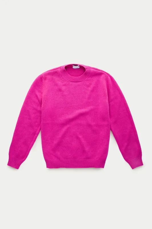 Cashmere Crewneck Sweater Vivid Fuxia sold by Wolf vs Goat