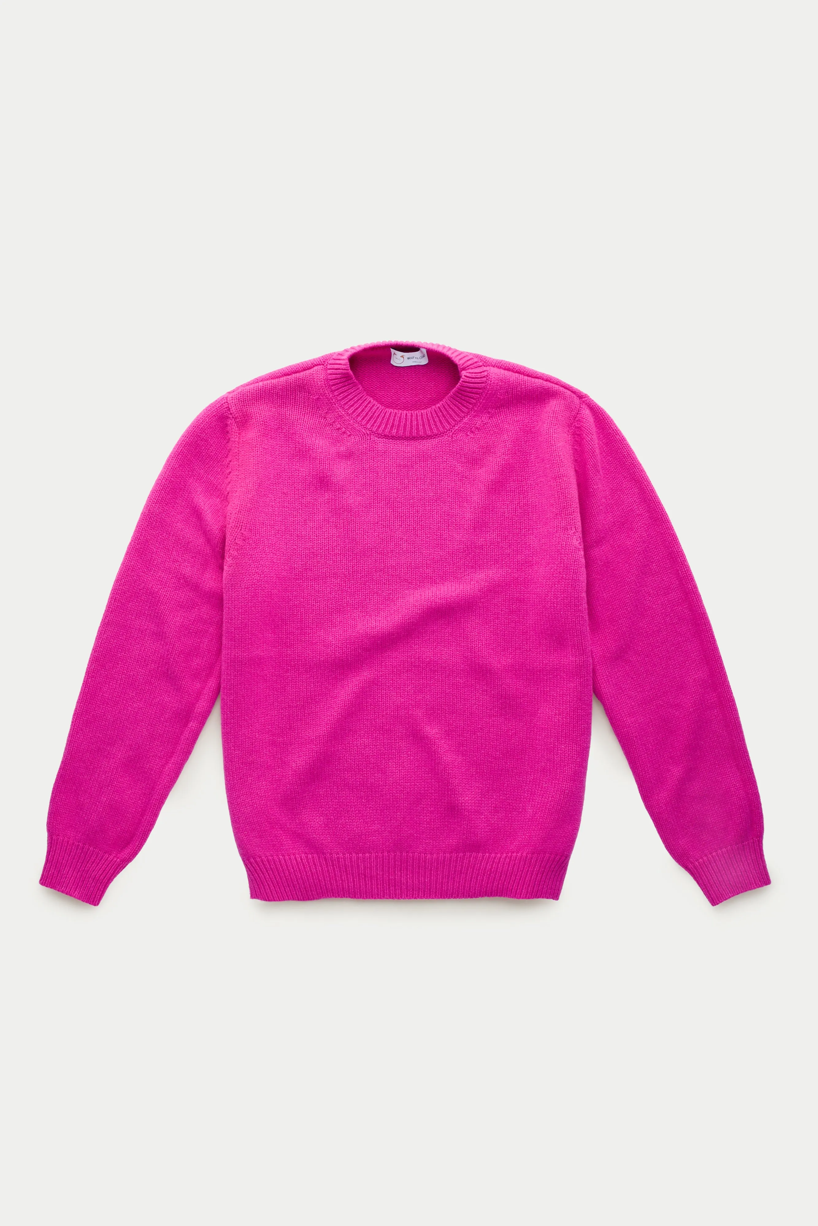 Cashmere Crewneck Sweater Vivid Fuxia sold by Wolf vs Goat