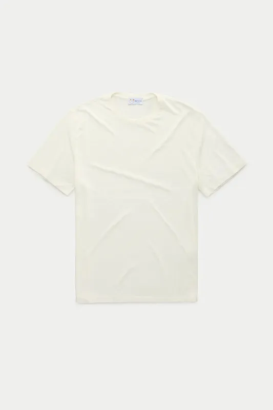 Heavyweight Short Sleeve Bamboo Sorona Jersey Crewneck Snow White sold by Wolf vs Goat