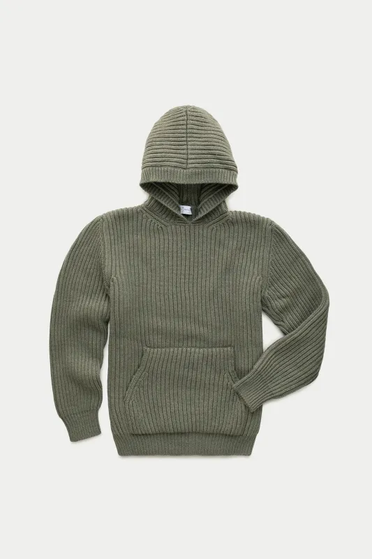 Wool Chunky Pullover Hoodie Fatigue made by Wolf vs Goat