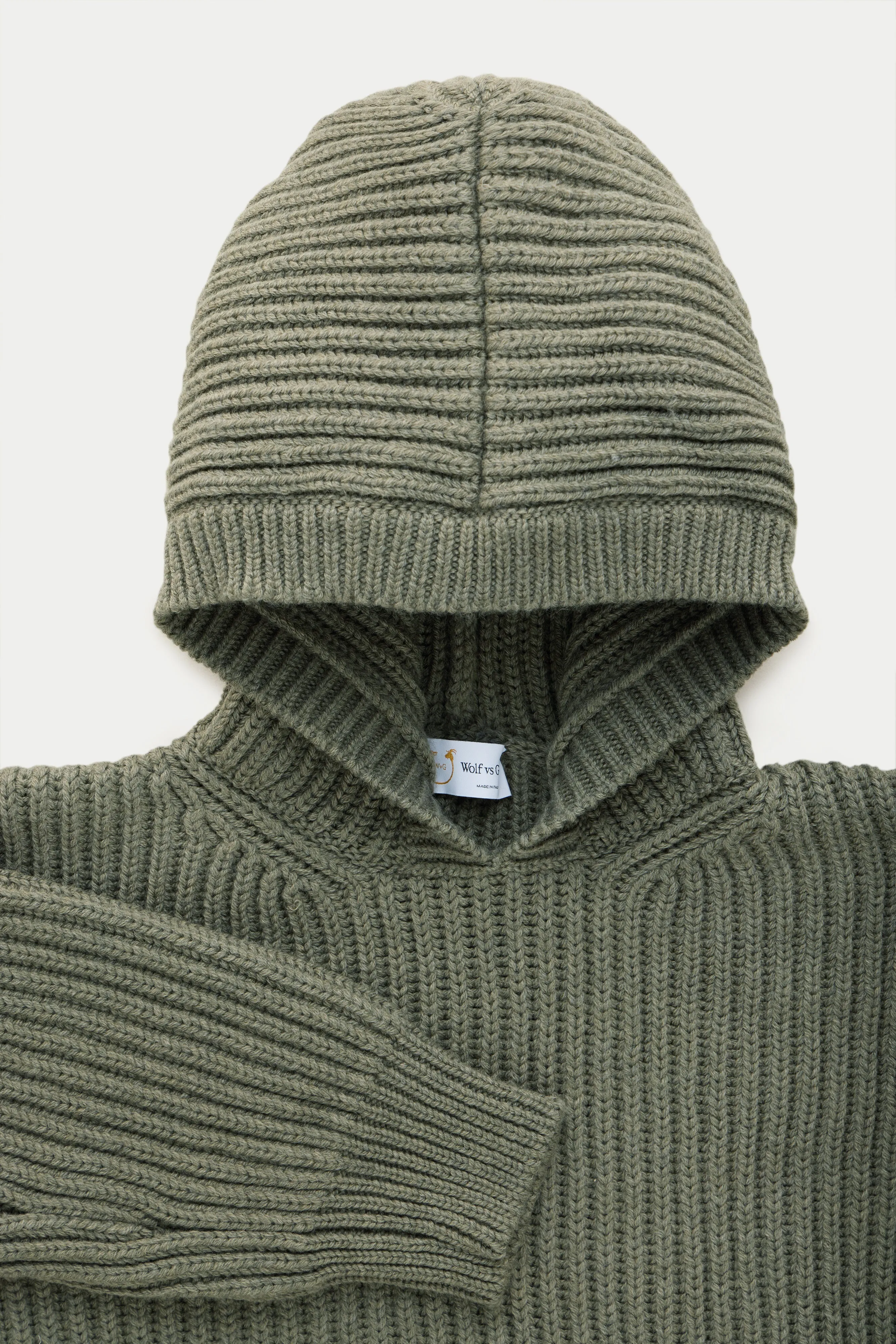 Wool Chunky Pullover Hoodie Fatigue sold by Wolf vs Goat product image thumbnail 2