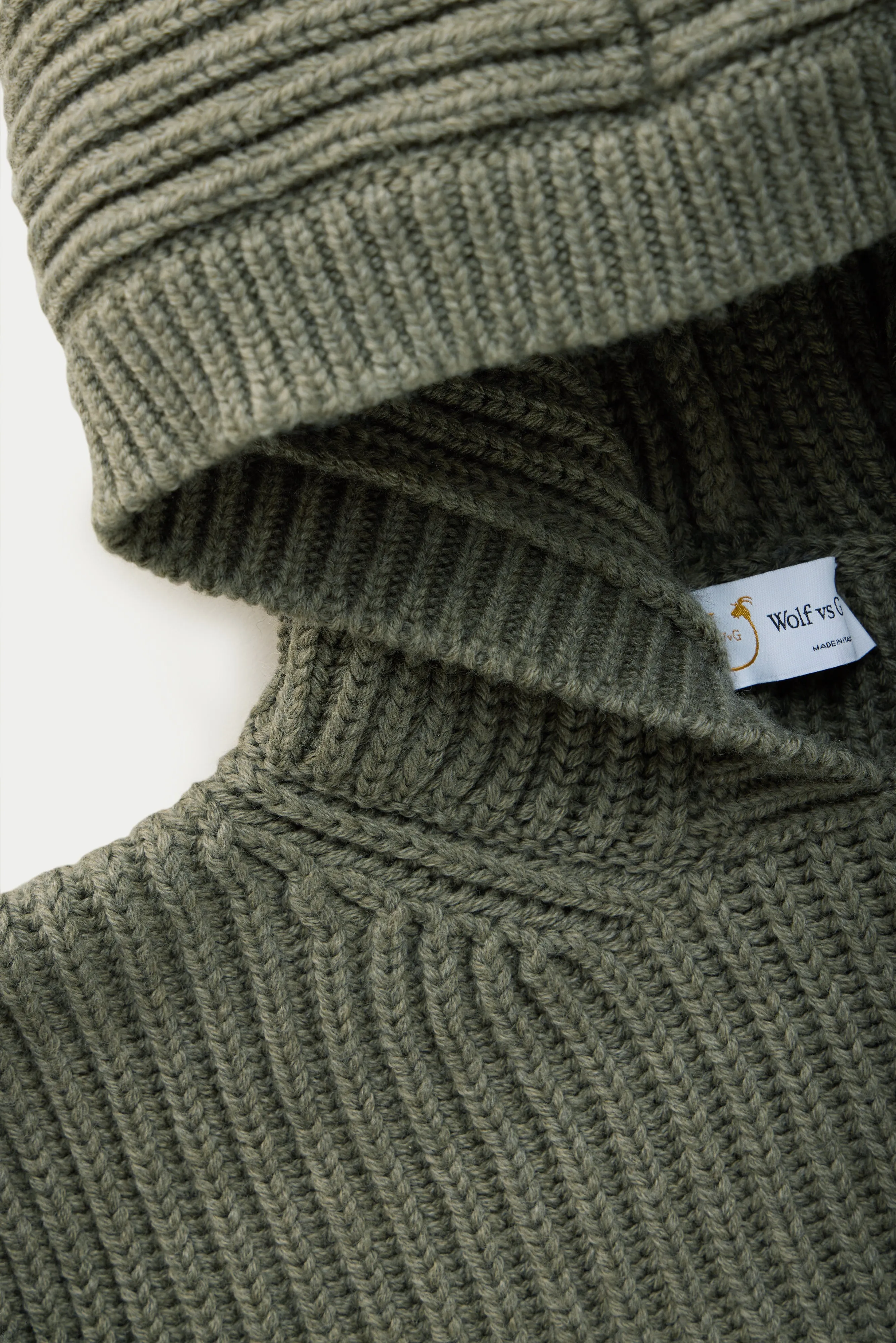 Wool Chunky Pullover Hoodie Fatigue sold by Wolf vs Goat product image thumbnail 3
